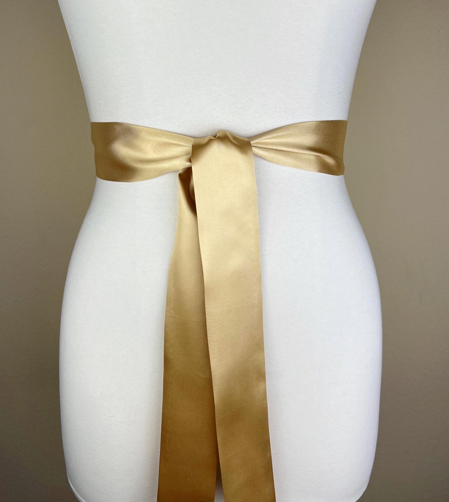 Pale Gold Sash, Narrow Gold Satin Sash Belt, Bridesmaid Sash, Gold Wedding Dress Sash, Gold Bridal Sash, Wedding Gown Sash, Satin Swank