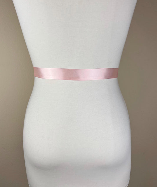 Extra Narrow Deep Blush Sash, Blush Satin Sash Belt, Skinny Sash Belt, Thin Sash Belt, Skinny Blush Tie Belt, Satin Blush Belt, Satin Swank