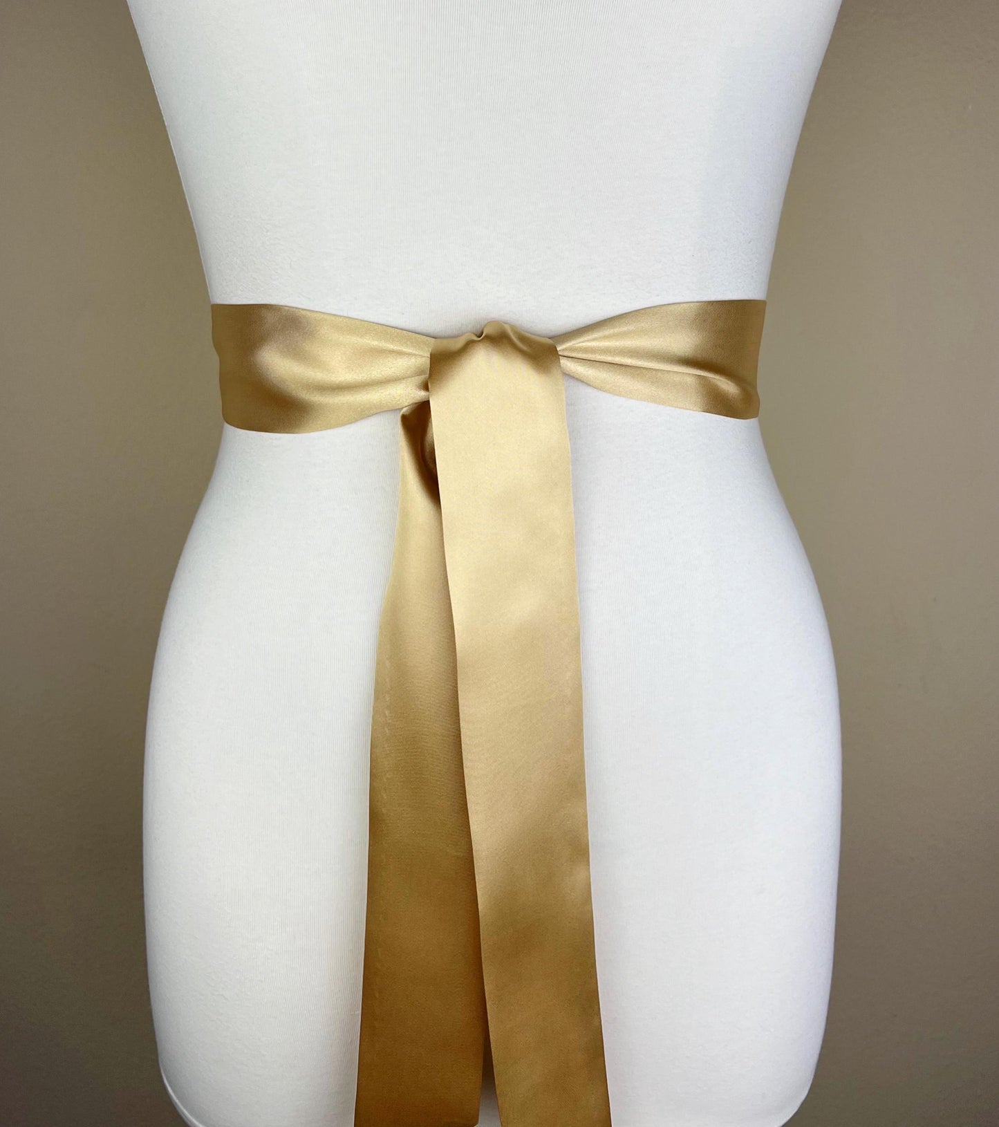 Pale Gold Sash, Narrow Gold Satin Sash Belt, Bridesmaid Sash, Gold Wedding Dress Sash, Gold Bridal Sash, Wedding Gown Sash, Satin Swank