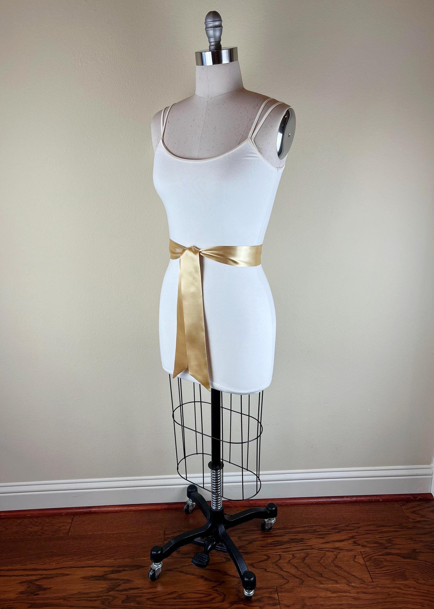 Pale Gold Sash, Narrow Gold Satin Sash Belt, Bridesmaid Sash, Gold Wedding Dress Sash, Gold Bridal Sash, Wedding Gown Sash, Satin Swank