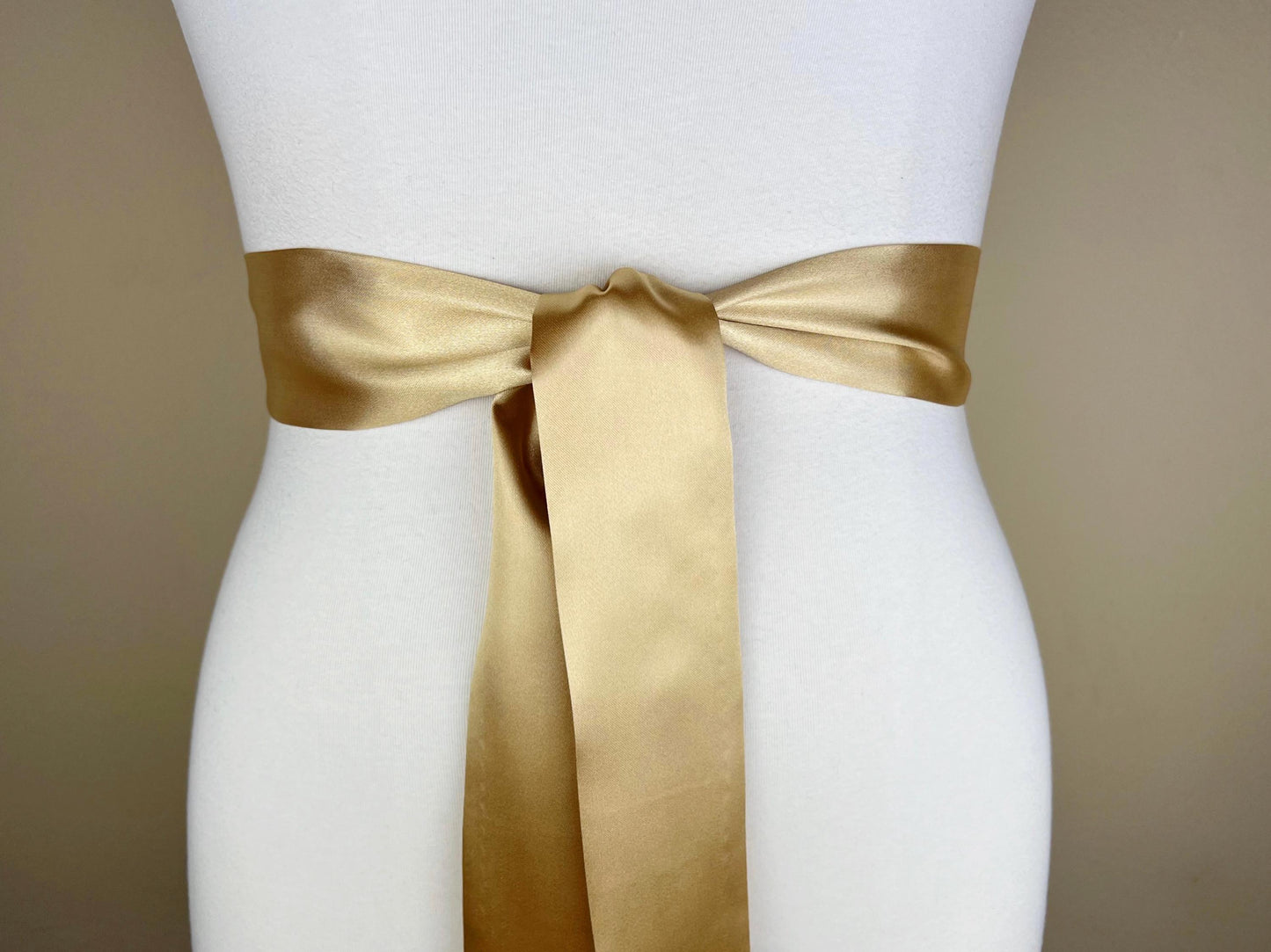 Pale Gold Sash, Narrow Gold Satin Sash Belt, Bridesmaid Sash, Gold Wedding Dress Sash, Gold Bridal Sash, Wedding Gown Sash, Satin Swank
