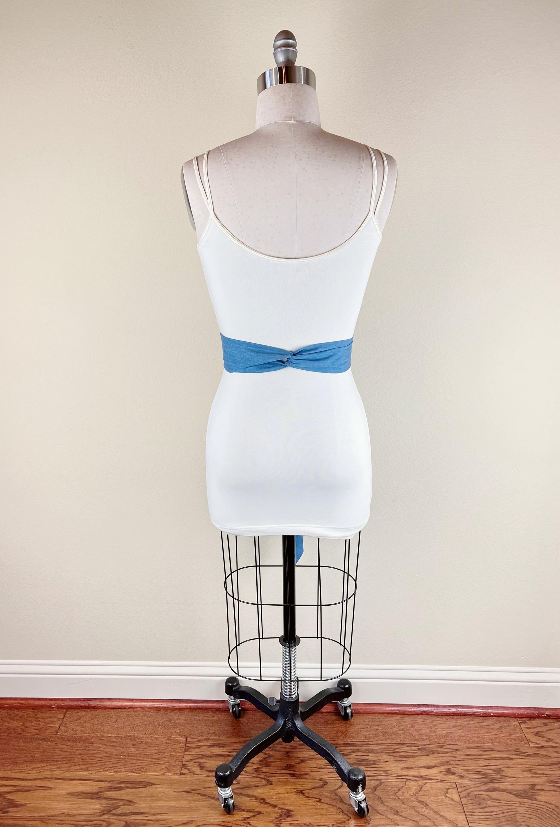 Extra Long Denim Sash, Light Wash Denim Sash, Narrow Denim Belt, Faded Denim Sash Belt, Light Denim Belt, Denim Accessories, Satin Swank