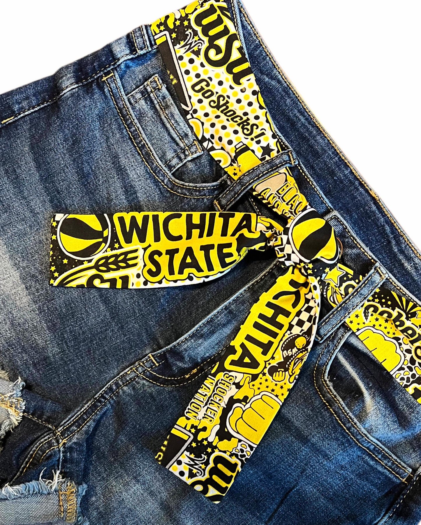 Wichita State Sash Belt, WSU Tailgate Outfit, WSU Shockers Game Day Outfit, Wichita State Tailgate Party, Shockers Tailgate, Satin Swank