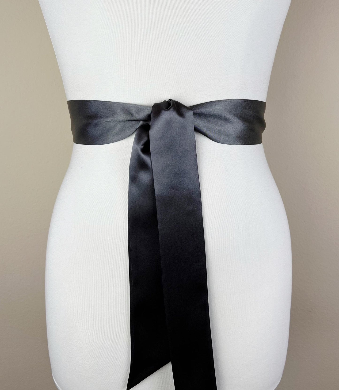 Narrow Charcoal Gray Sash, Charcoal Satin Sash, Dark Gray Satin Sash, Charcoal Sash Belt, Gray Wedding Dress, Gray Dress Sash, Satin Swank