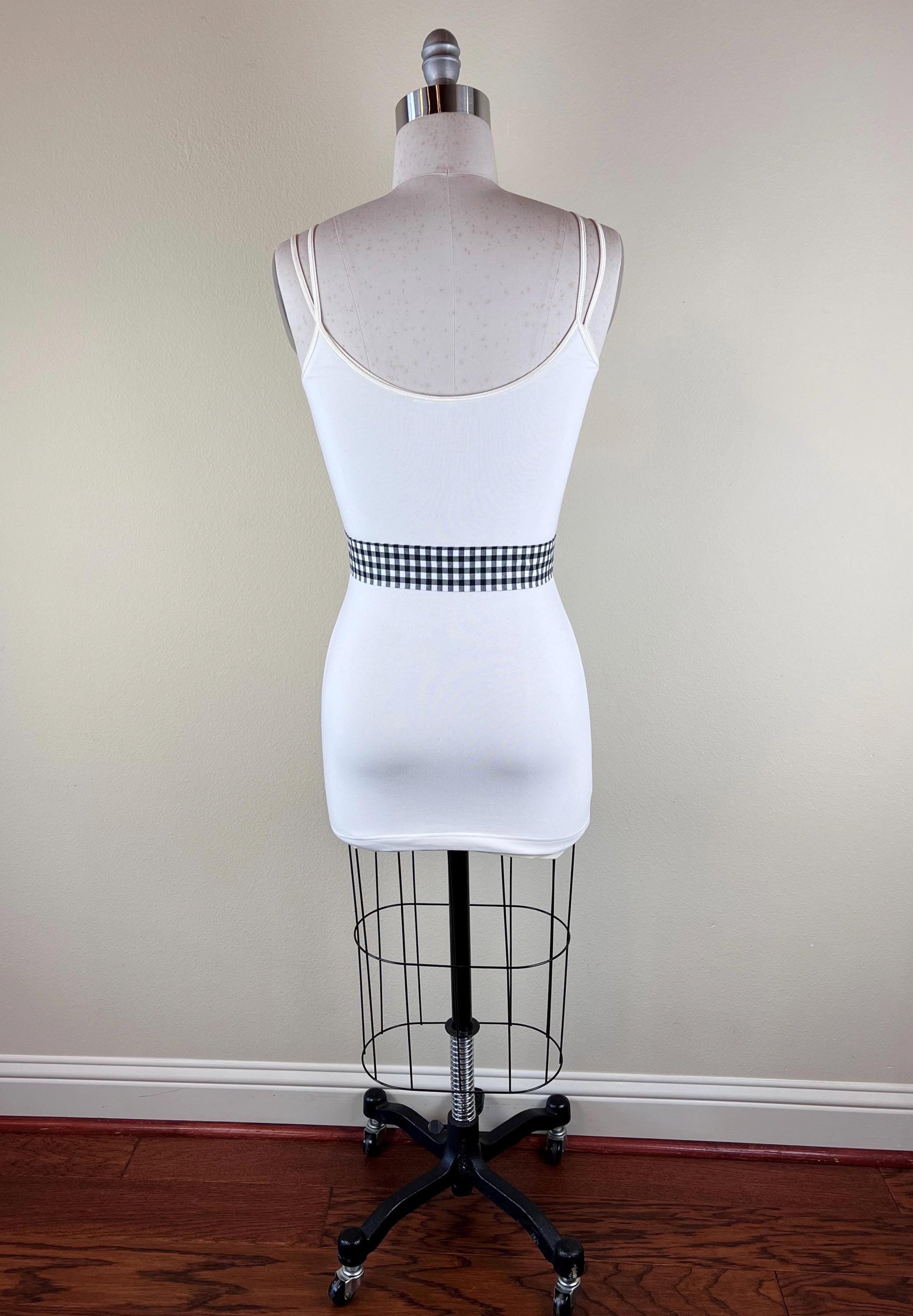 Narrow Black & White Buffalo Plaid Sash Belt, Black and White Check Sash, White and Black Sash, Gingham Belt, Checkerboard Belt, Satin Swank