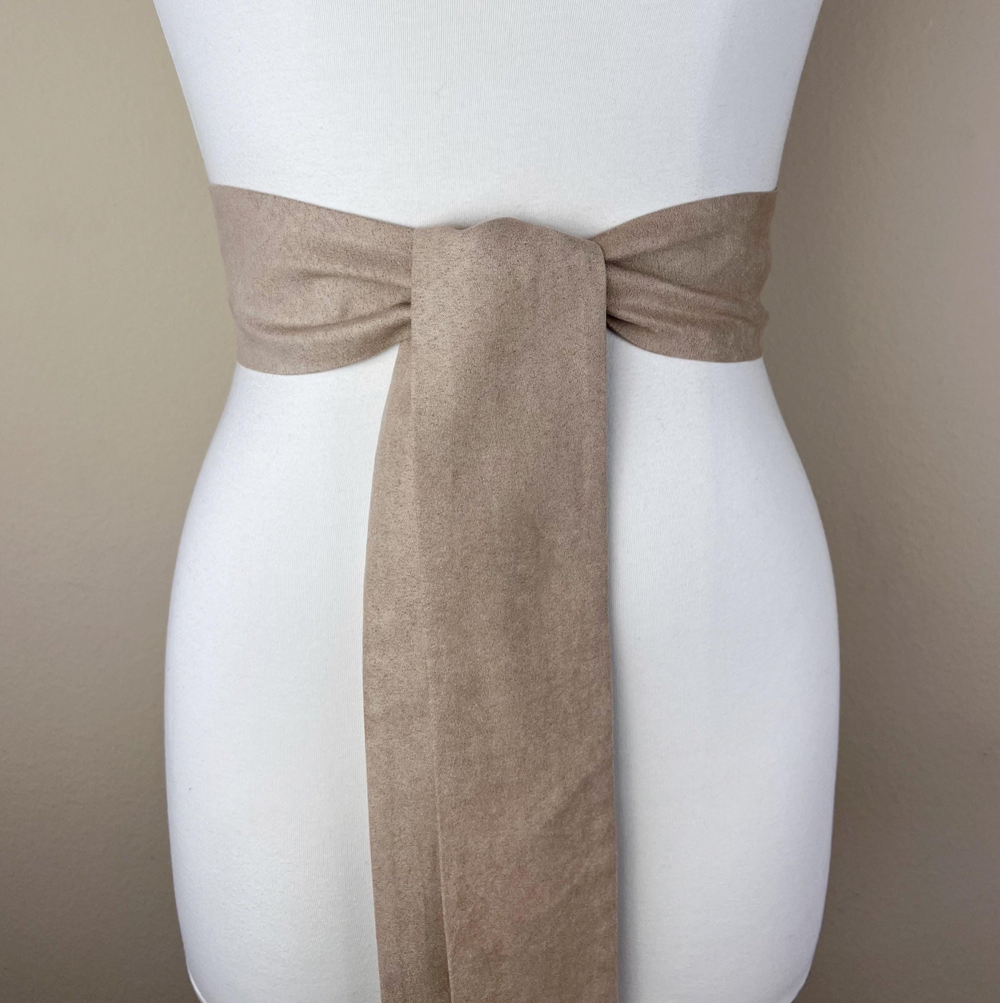 Ultra Suede® Sash in Sandstone, Sand Micro Suede Sash, Sand Suede Cloth Sash Belt, Suede Accessories, Sandstone Ultra Suede Belt Satin Swank