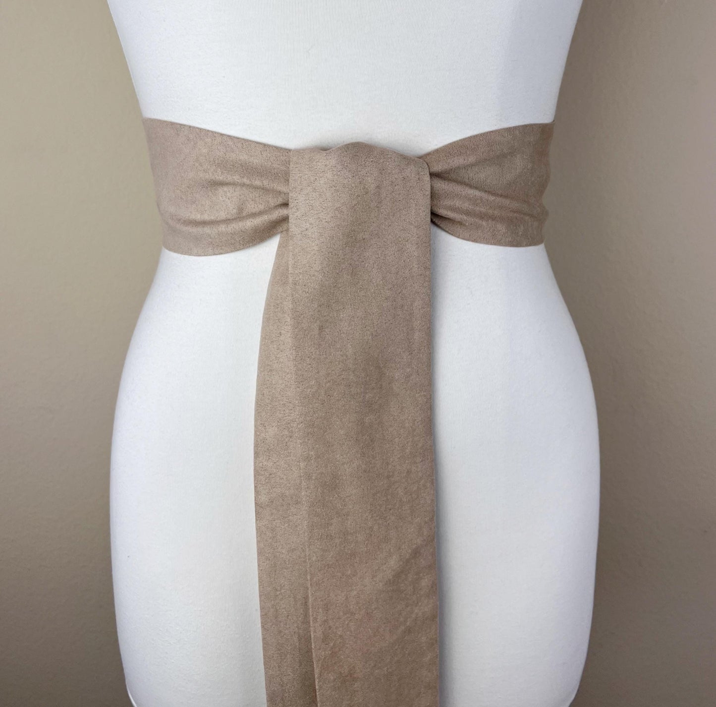 Ultra Suede® Sash in Sandstone, Sand Micro Suede Sash, Sand Suede Cloth Sash Belt, Suede Accessories, Sandstone Ultra Suede Belt Satin Swank
