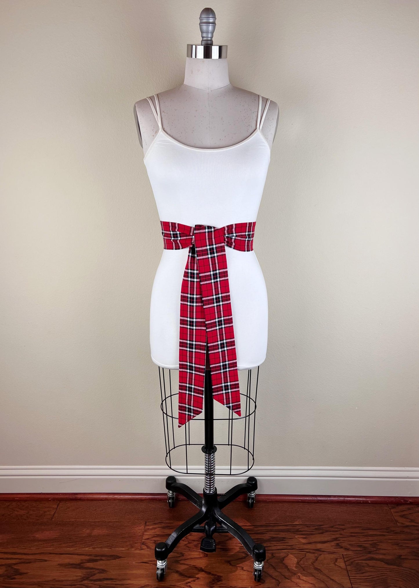 Wide Red & Black Plaid Sash, Black and Red Tartan Sash Belt, Red and Black Tartan Sash, Tartan Accessories, Red Plaid Sash, Satin Swank