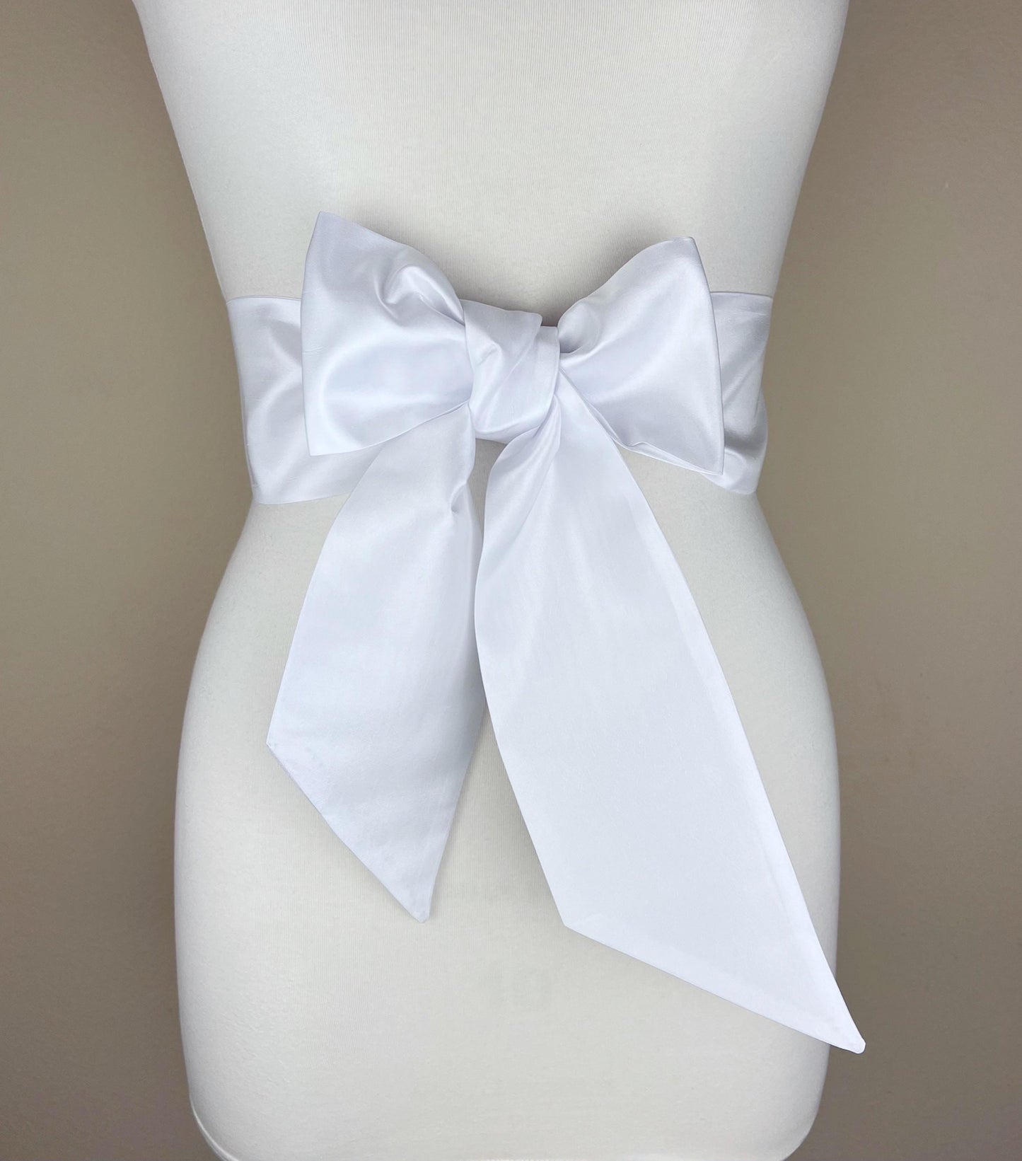 Crisp Taffeta Sash in Pure White, White Taffeta Bow Belt, White Dress Sash, Taffeta Ball Gown Sash, White Sash Belt, Satin Swank