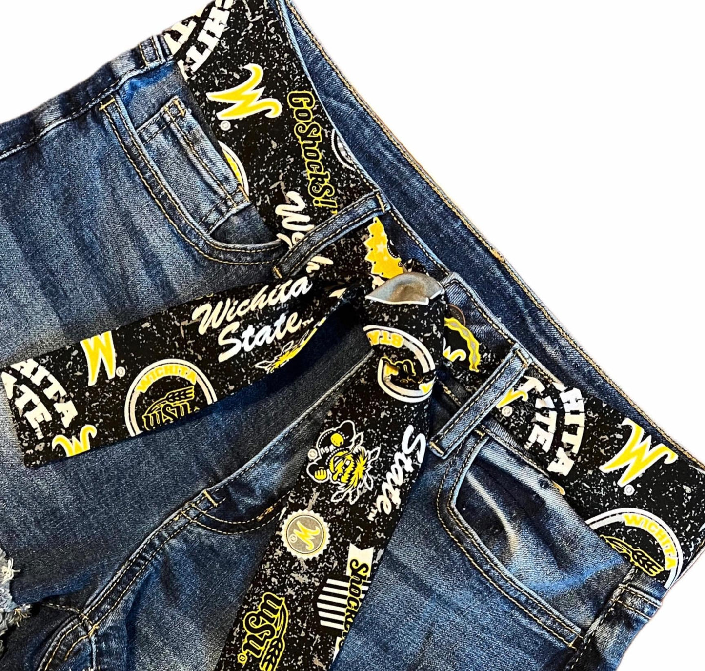 Wichita State Sash Belt, WSU Tailgate Outfit, WSU Shockers Game Day Outfit, Wichita State Tailgate Party, Shockers Tailgate, Satin Swank