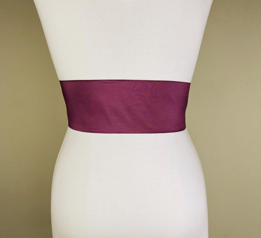 Crisp Taffeta Sash in Red Plum, Plumberry Taffeta Bow Belt, Bright Plum Dress Sash, Red Plum Taffeta Ball Gown Sash, Plum Berry Sash Belt