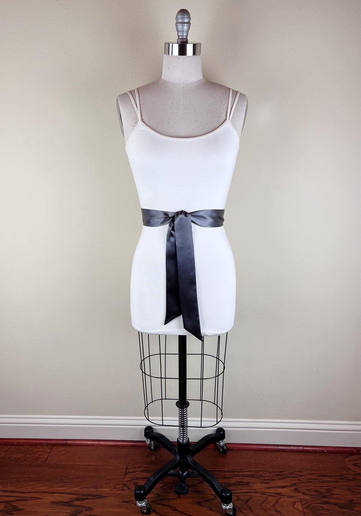 Narrow Charcoal Gray Sash, Charcoal Satin Sash, Dark Gray Satin Sash, Charcoal Sash Belt, Gray Wedding Dress, Gray Dress Sash, Satin Swank