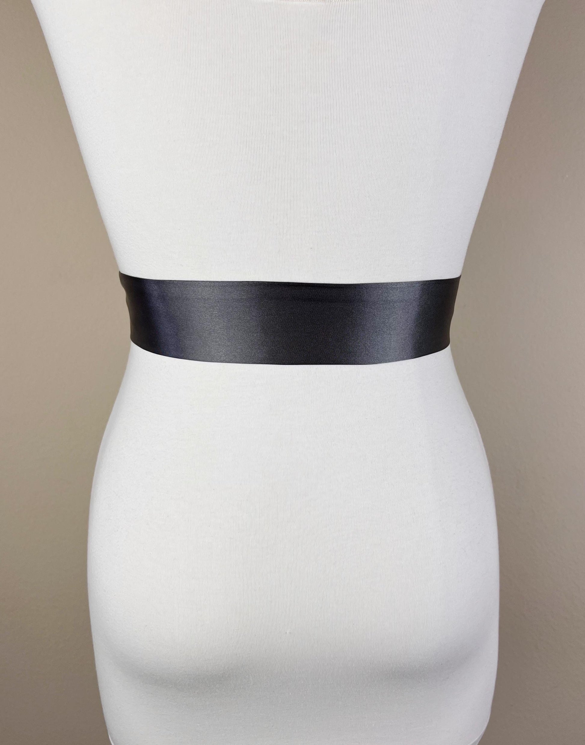 Narrow Charcoal Gray Sash, Charcoal Satin Sash, Dark Gray Satin Sash, Charcoal Sash Belt, Gray Wedding Dress, Gray Dress Sash, Satin Swank