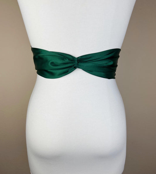 Hunter Green Sash, Hunter Satin Sash, Obi Belt, Hunter Green Satin Sash, Hunter Green Wedding Sash, Bridal Sash Bridesmaid Sash, Satin Swank
