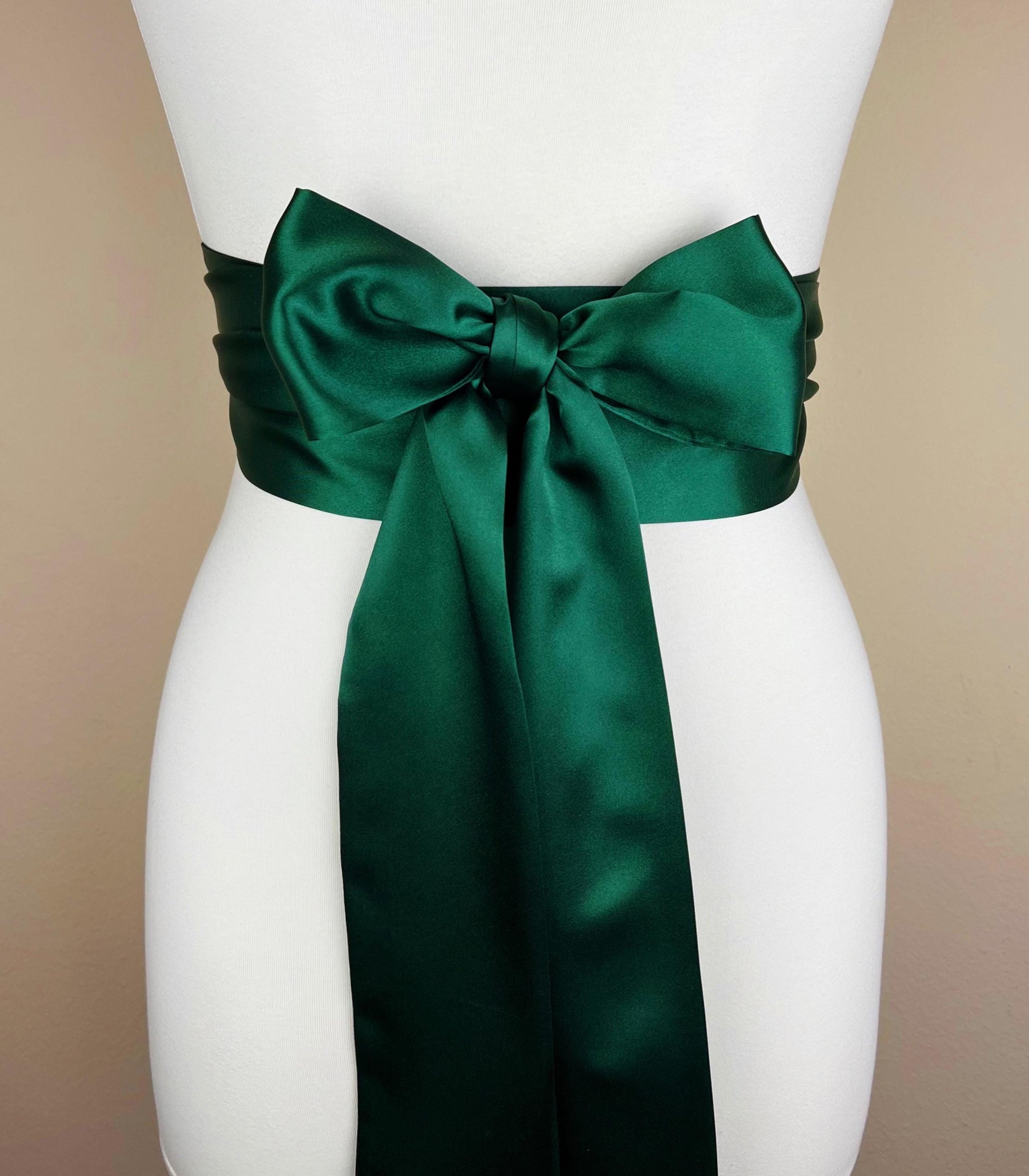 Hunter Green Sash, Hunter Satin Sash, Obi Belt, Hunter Green Satin Sash, Hunter Green Wedding Sash, Bridal Sash Bridesmaid Sash, Satin Swank