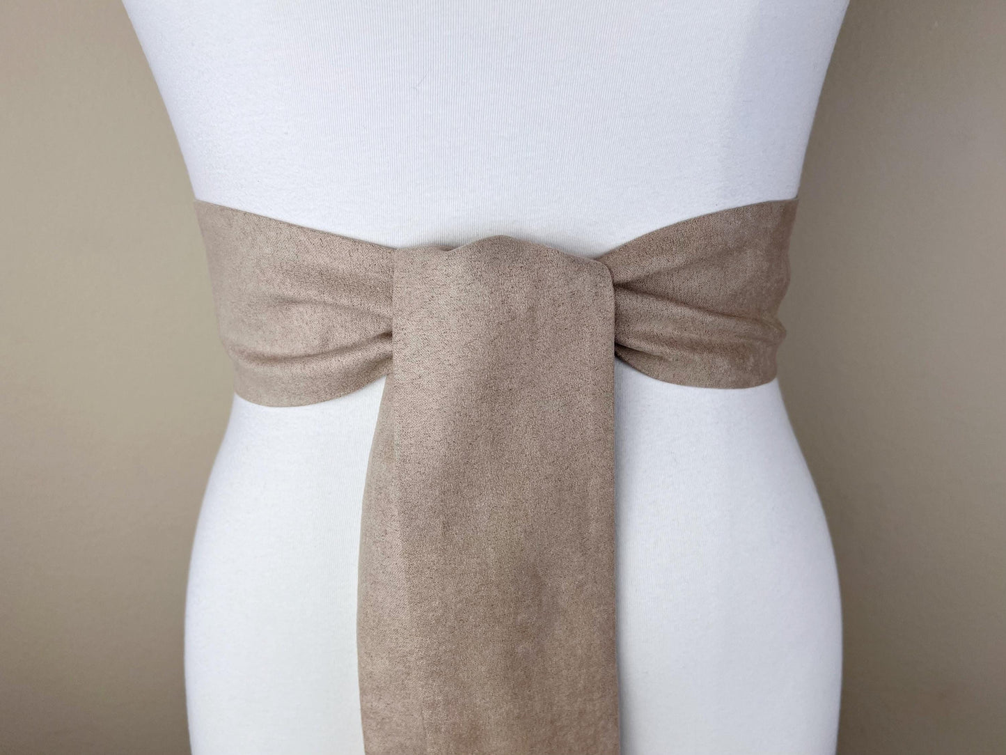 Ultra Suede® Sash in Sandstone, Sand Micro Suede Sash, Sand Suede Cloth Sash Belt, Suede Accessories, Sandstone Ultra Suede Belt Satin Swank