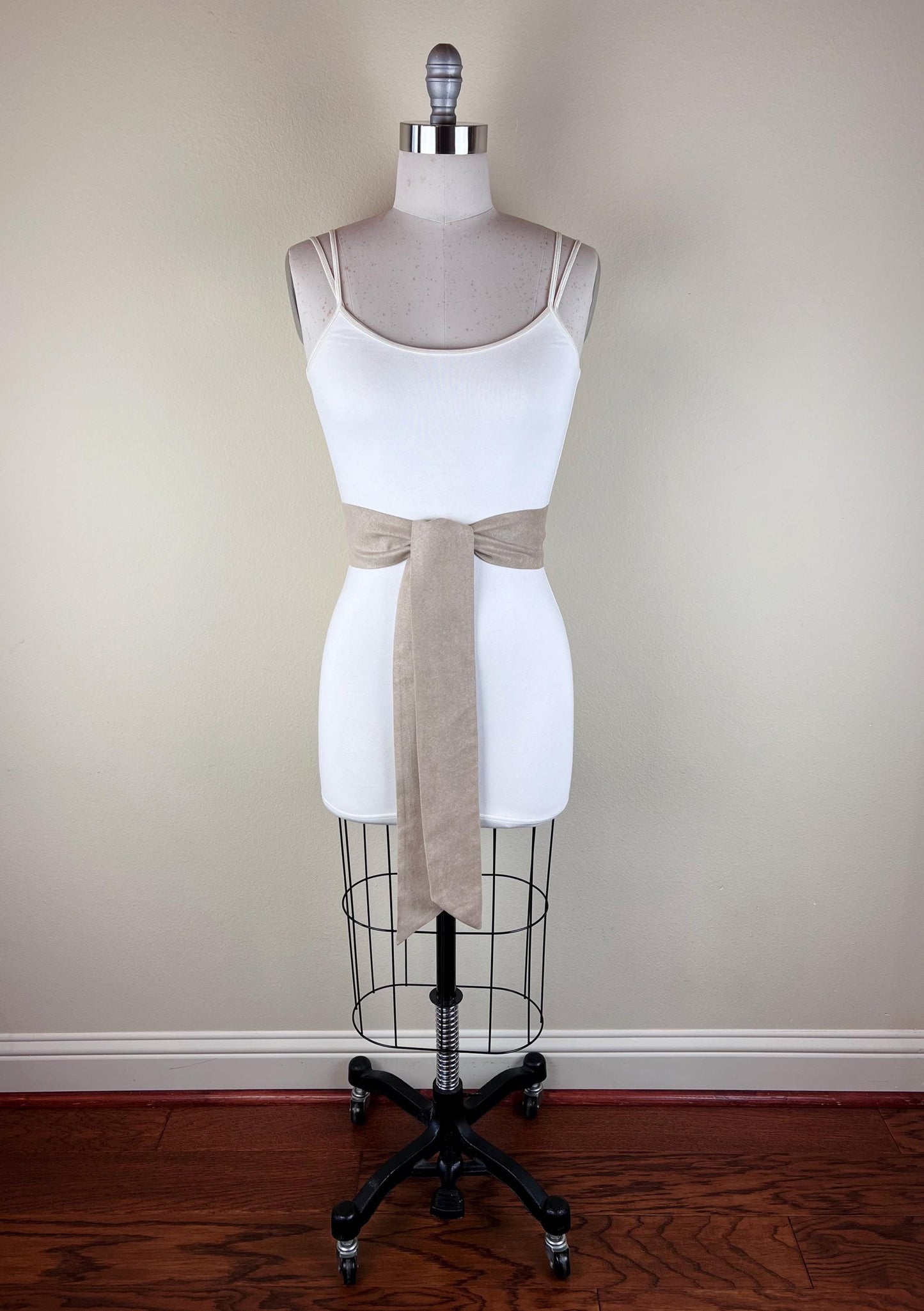 Ultra Suede® Sash in Sandstone, Sand Micro Suede Sash, Sand Suede Cloth Sash Belt, Suede Accessories, Sandstone Ultra Suede Belt Satin Swank