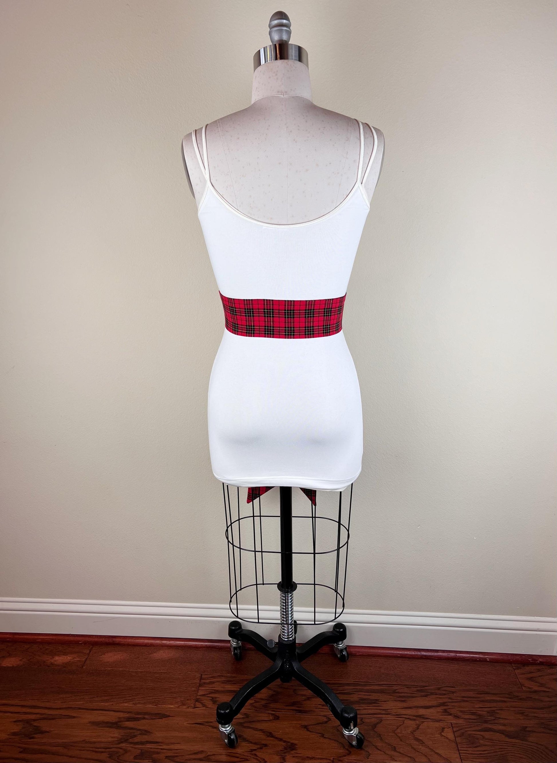 Wide Red & Black Plaid Sash, Black and Red Tartan Sash Belt, Red and Black Tartan Sash, Tartan Accessories, Red Plaid Sash, Satin Swank