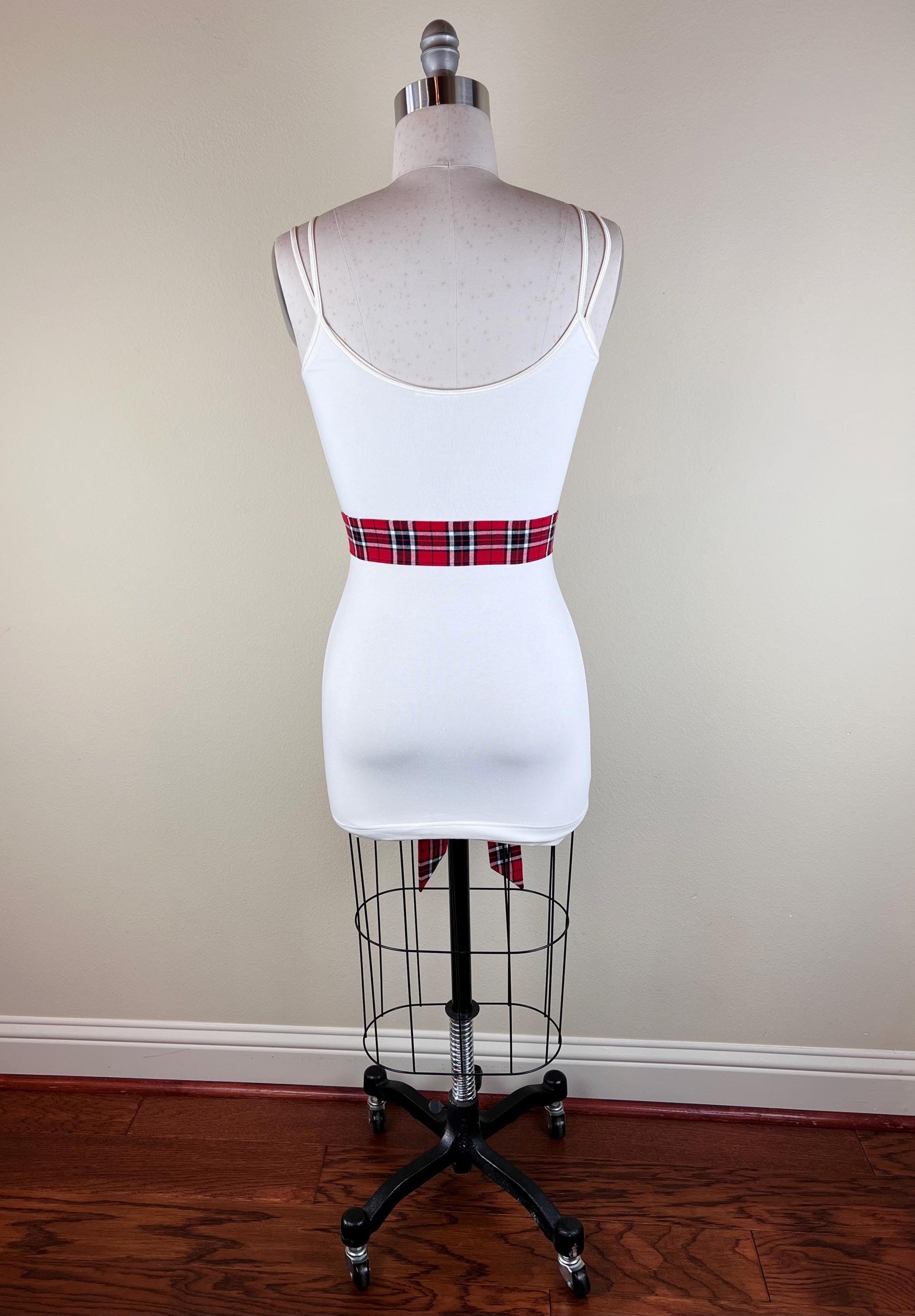 Narrow Red & Black Plaid Sash, Black and Red Tartan Sash Belt, Red and Black Tartan Sash, Tartan Accessories, Red Plaid Sash, Satin Swank