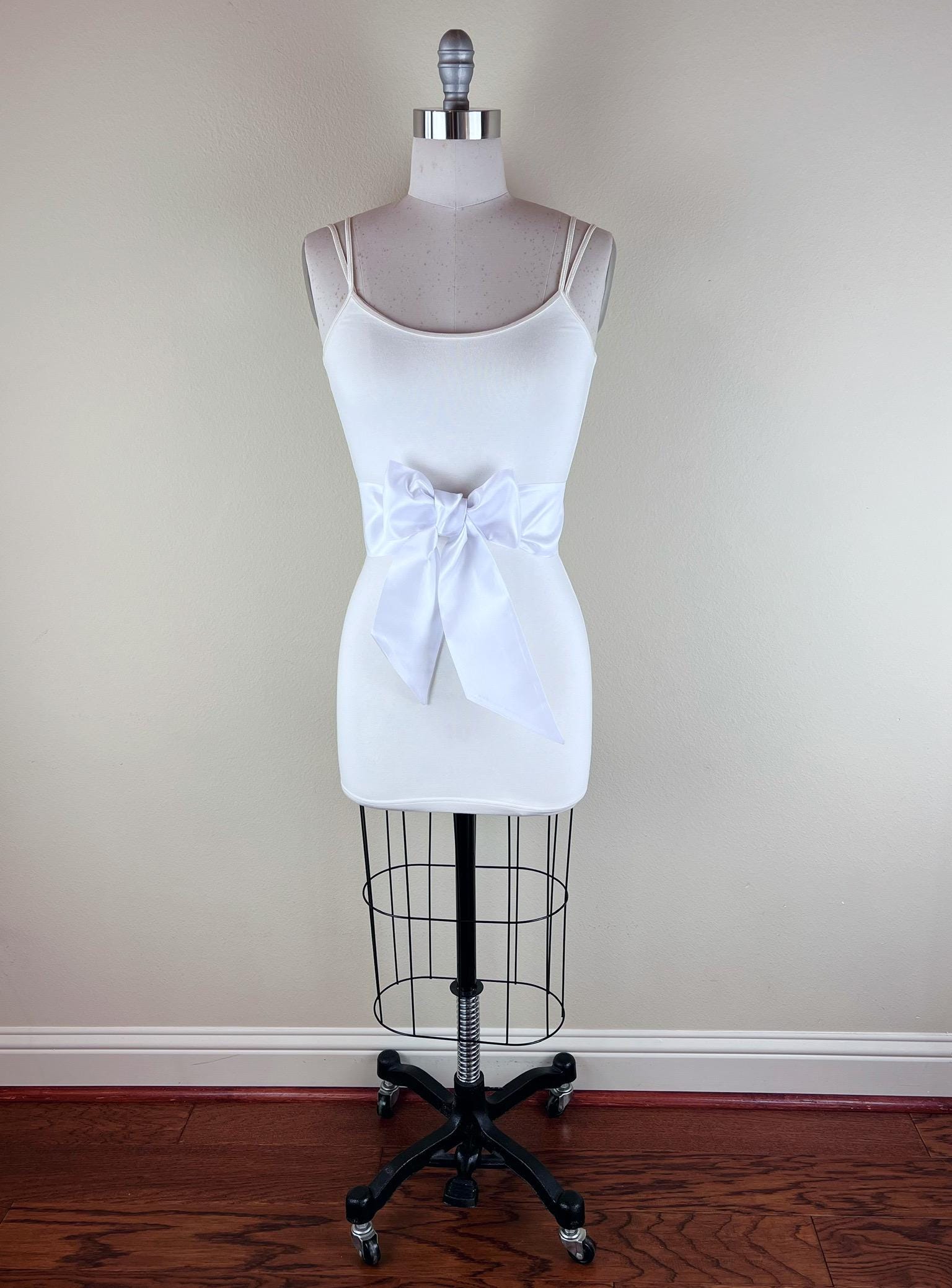 Crisp Taffeta Sash in Pure White, White Taffeta Bow Belt, White Dress Sash, Taffeta Ball Gown Sash, White Sash Belt, Satin Swank