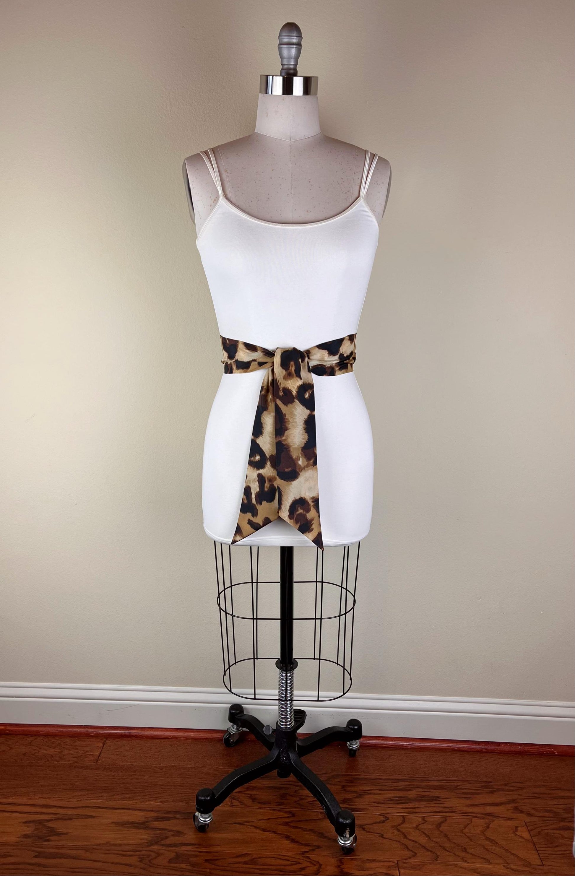 Big Cat Leopard Sash Belt, Wide Leopard Print Sash Belt, Animal Print Sash, Brown Leopard Belt, Leopard Print Accessories, Satin Swank