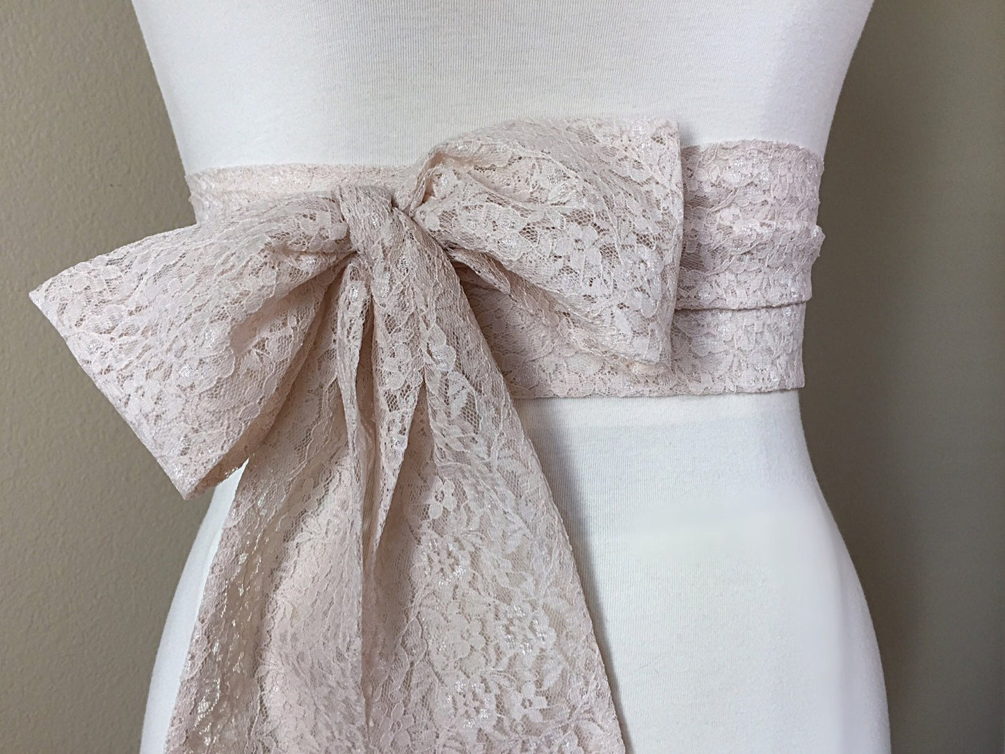 Champagne Lace Sash, Extra Long Lace Sash, Champagne Wedding Dress Sash, Lace Champagne Sash Belt, Long Beige Lace Sash, Satin Swank