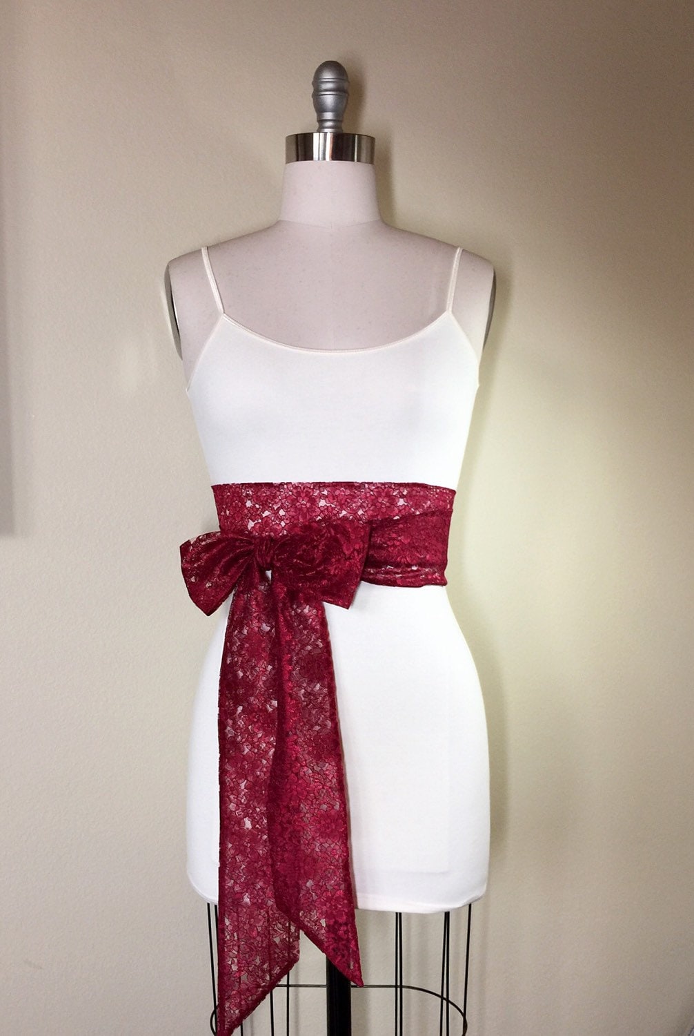 Burgundy Lace Sash, Wine Lace Sash, Extra Long Wedding Dress Sash, Maroon Lace Sash Bridal Belt, Long Length Lace Wrap Belt, Satin Swank