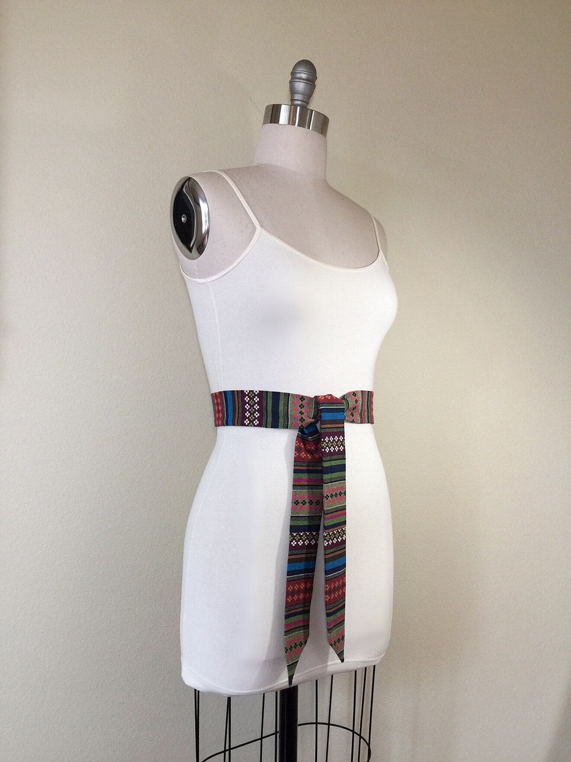 Woven Ethnic Print Sash, Aztec Sash, Tribal Sash, Native American Belt, Festival Accessories, Bohemian Waist Sash, Wrap Belt, Satin Swank