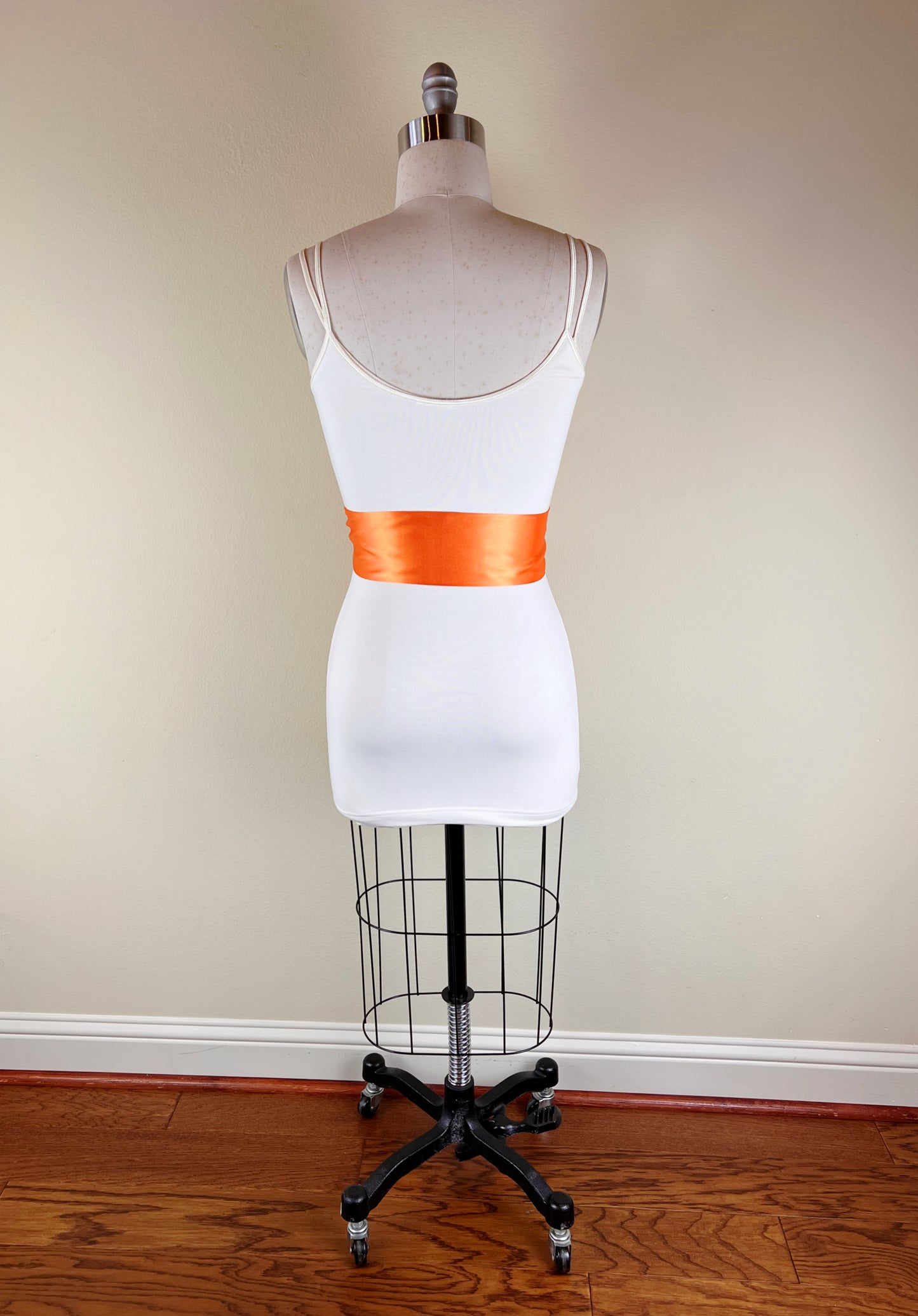 Wide Light Orange Satin Sash Belt by Satin Swank®