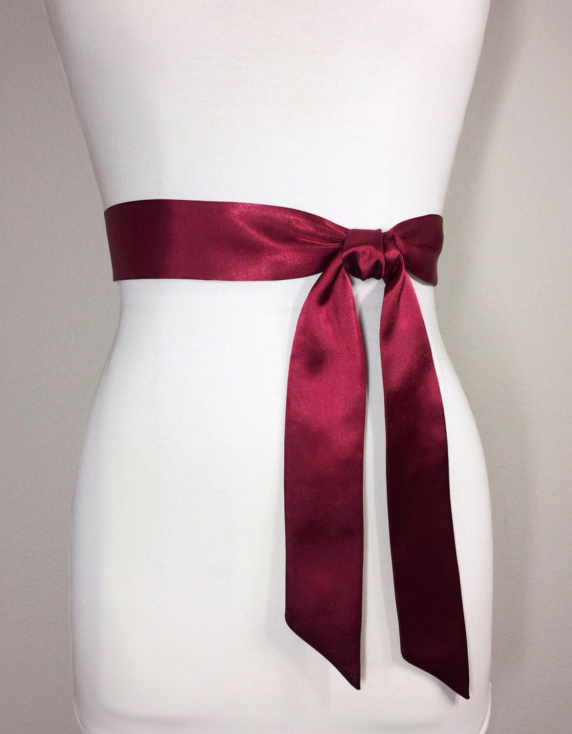 Narrow Burgundy Sash, Burgundy Satin Sash, Wine Sash Belt, Waist Sash, Wedding Sash, Bridal Sash, Burgundy Dress Sash, Satin Swank