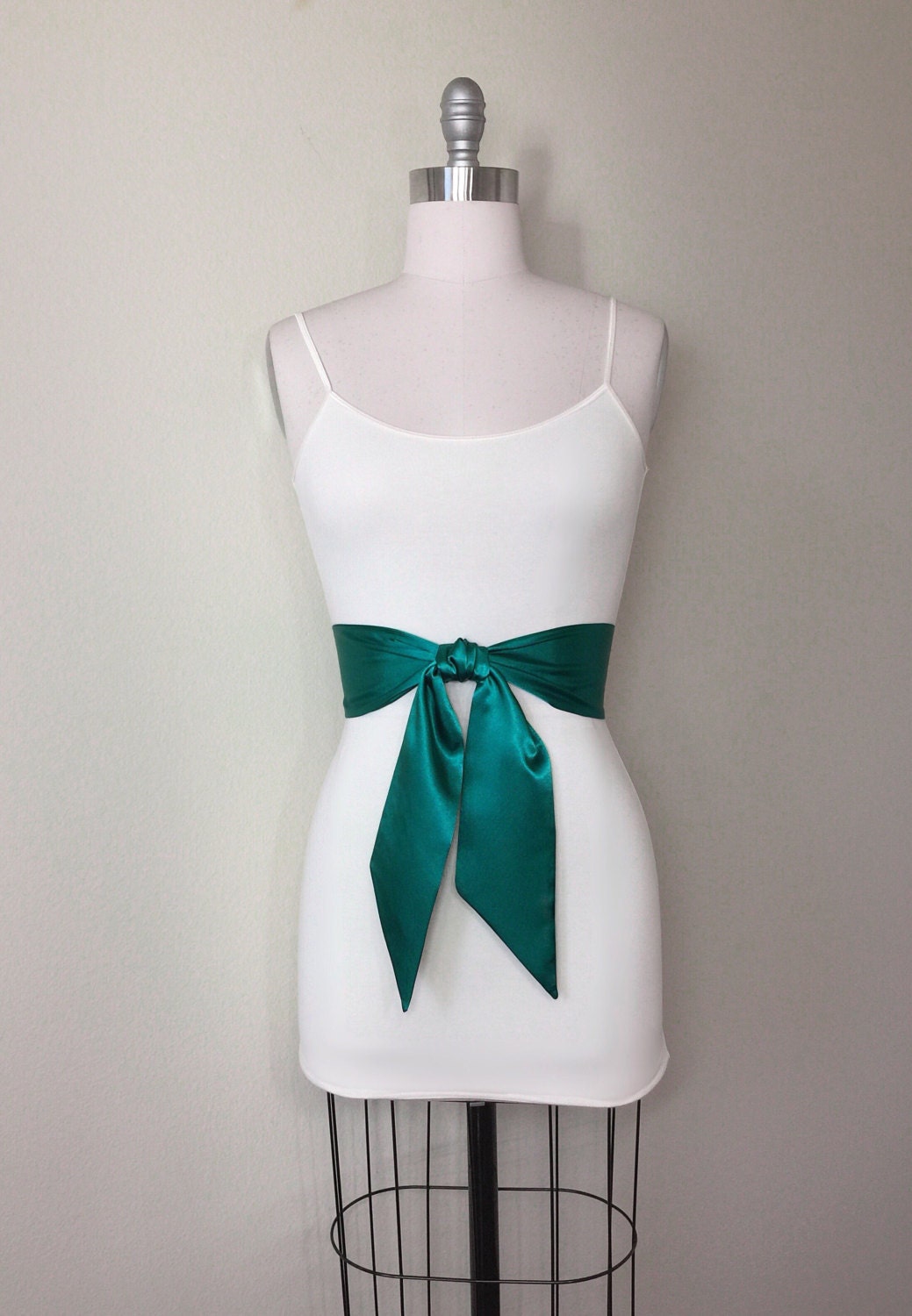 Wide Emerald Green Satin Sash Belt by Satin Swank Wide Emerald Green Satin Sash Belt by Satin Swank