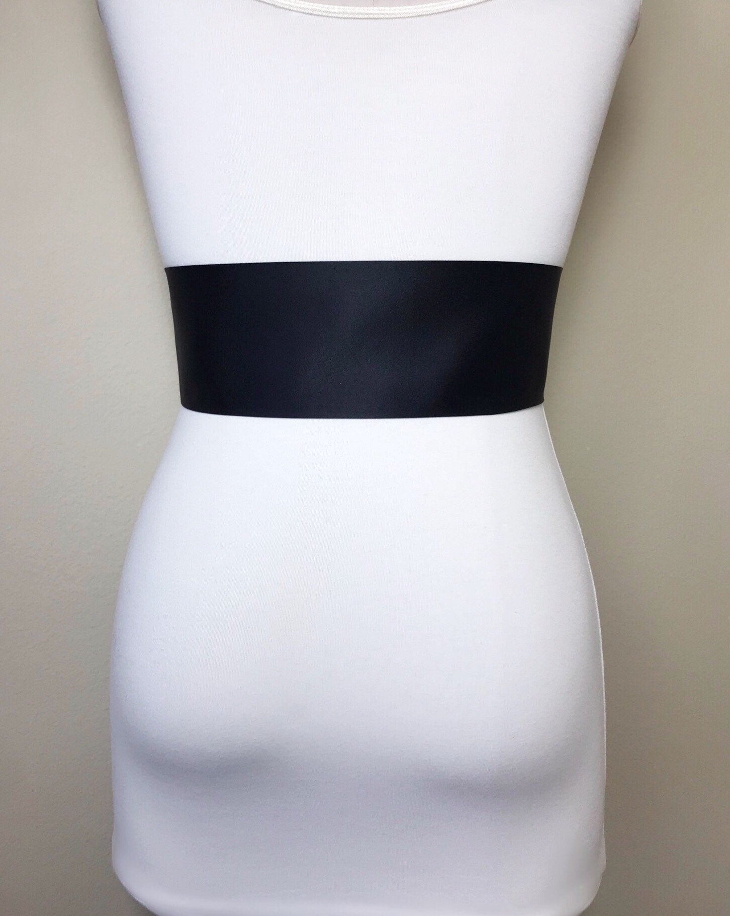 Wide Black Matte Satin Sash Belt by Satin Swank Wide Black Matte Satin Sash Belt by Satin Swank
