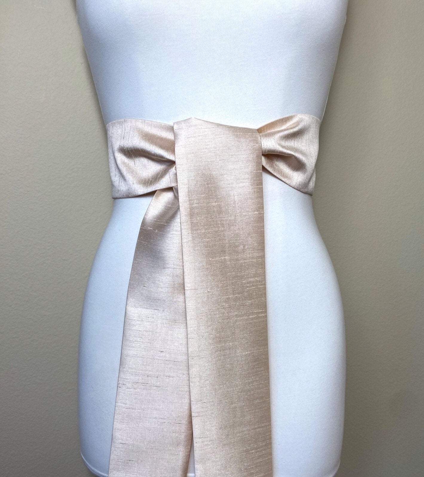 Wide Textured Champagne Sash Belt, Champagne Dupioni Sash, Champagne Dress Sash, Dupioni Fabric Belt, Champagne Wedding & Bridesmaid Sash