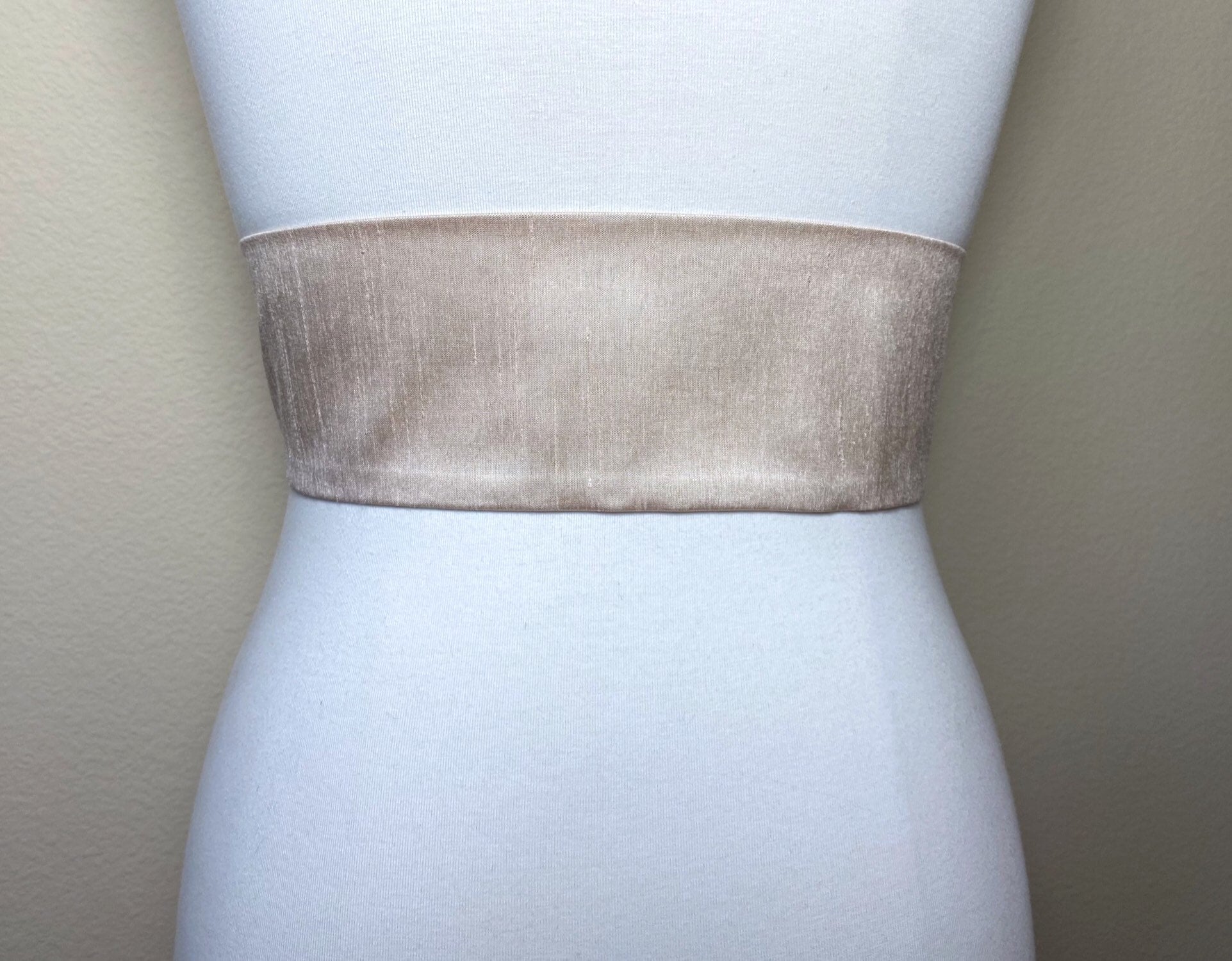Wide Textured Champagne Sash Belt, Champagne Dupioni Sash, Champagne Dress Sash, Dupioni Fabric Belt, Champagne Wedding & Bridesmaid Sash