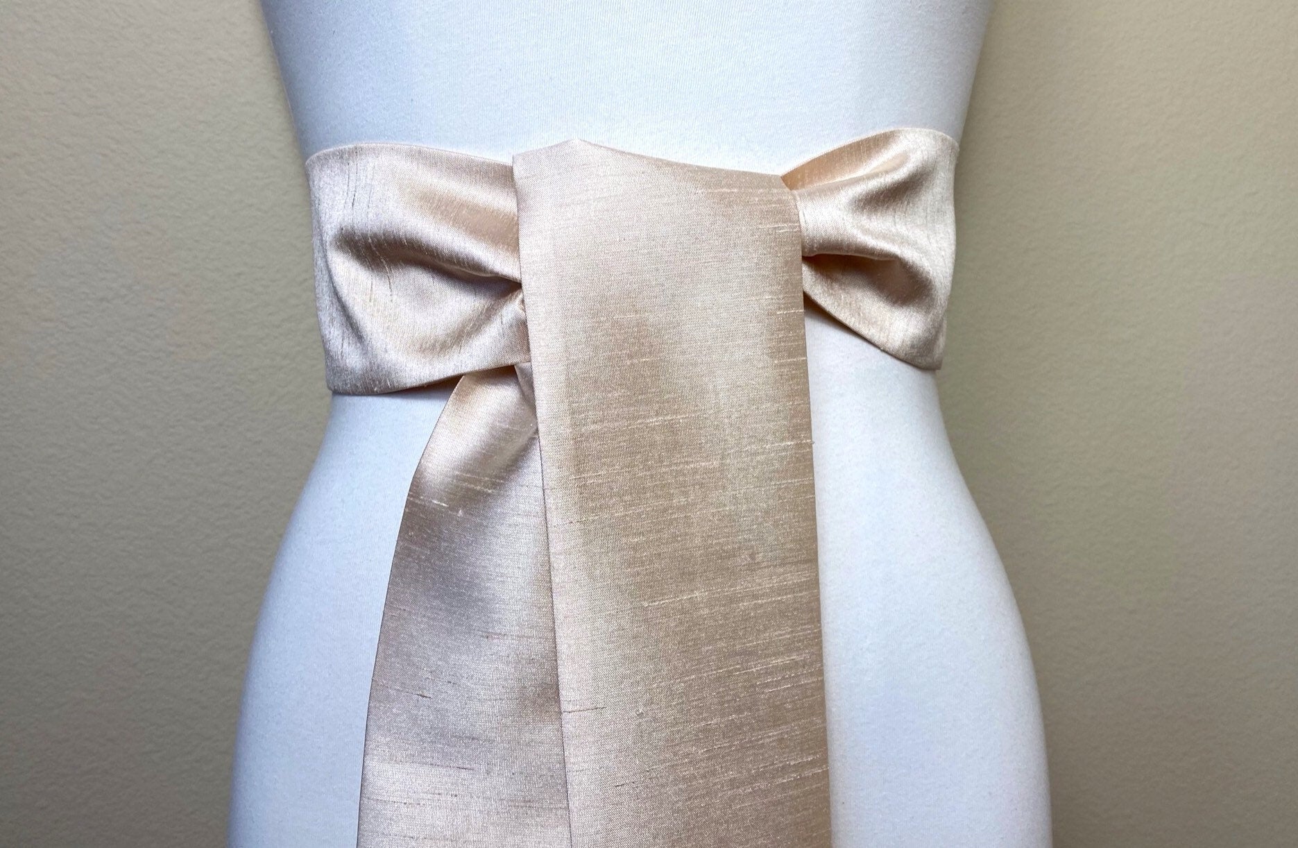 Wide Textured Champagne Sash Belt, Champagne Dupioni Sash, Champagne Dress Sash, Dupioni Fabric Belt, Champagne Wedding & Bridesmaid Sash