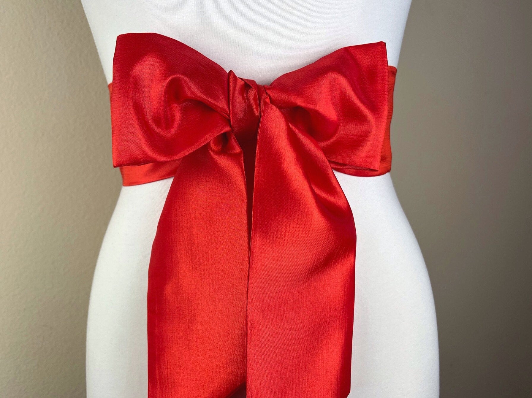 Crisp Taffeta Sash in Blood Orange, Red-Orange Taffeta Sash Belt, Red Orange Dress Sash, Orange-Red Sash Belt, Wedding Sash, Satin Swank