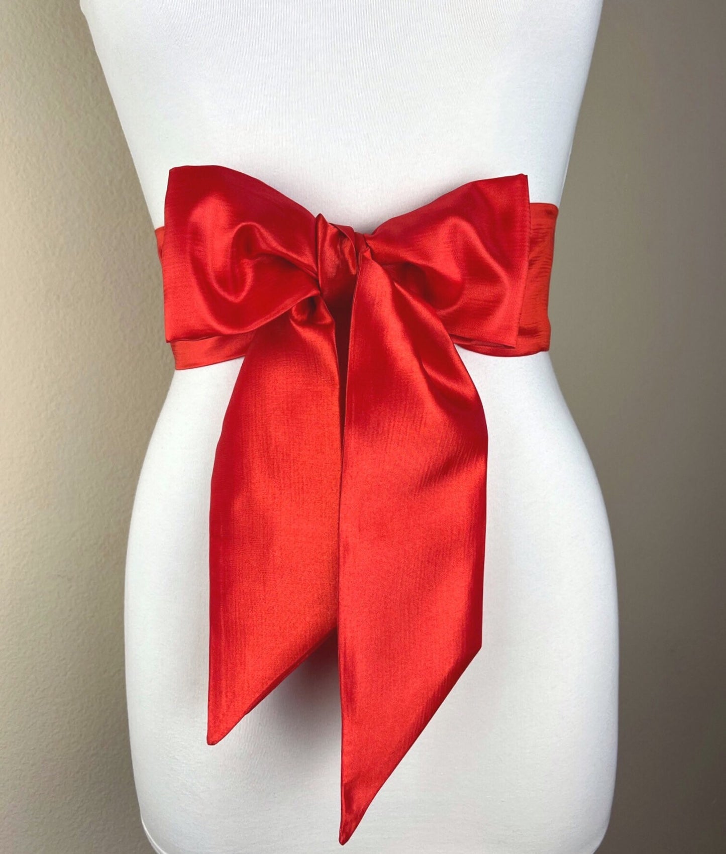 Crisp Taffeta Sash in Blood Orange, Red-Orange Taffeta Sash Belt, Red Orange Dress Sash, Orange-Red Sash Belt, Wedding Sash, Satin Swank