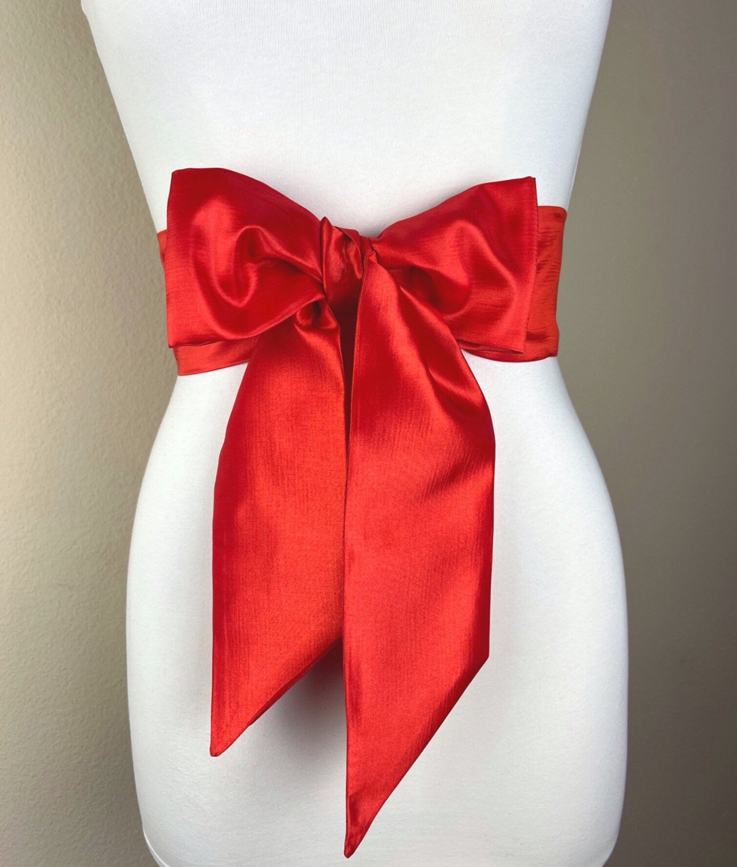 Crisp Taffeta Sash in Blood Orange, Red-Orange Taffeta Sash Belt, Red Orange Dress Sash, Orange-Red Sash Belt, Wedding Sash, Satin Swank