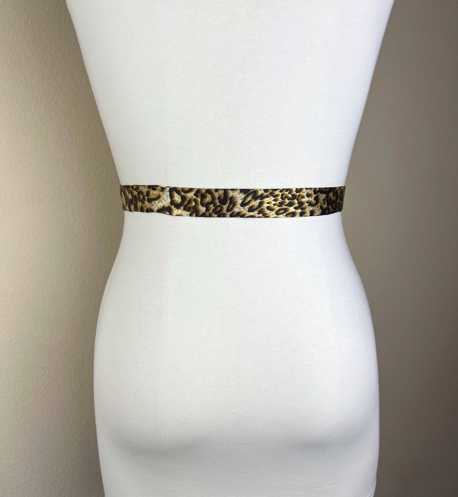 Extra Narrow Leopard Sash, Skinny Sash Belt, Leopard Satin Sash, Skinny Leopard Sash, Satin Leopard Belt, Leopard Narrow Sash, Satin Swank
