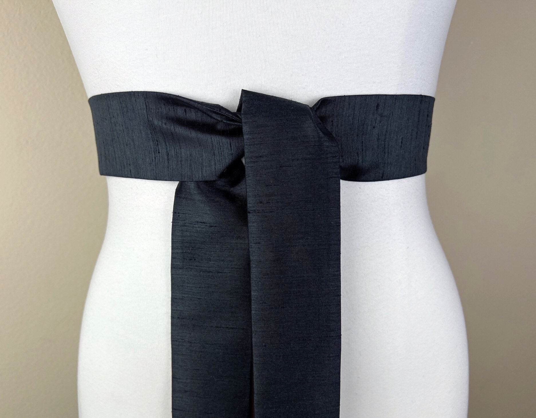 Narrow Textured Black Sash Belt, Black Dupioni Sash, Black Dress Sash, Dupioni Fabric Belt, Black Wedding Sash, Cocktail Dress, Satin Swank