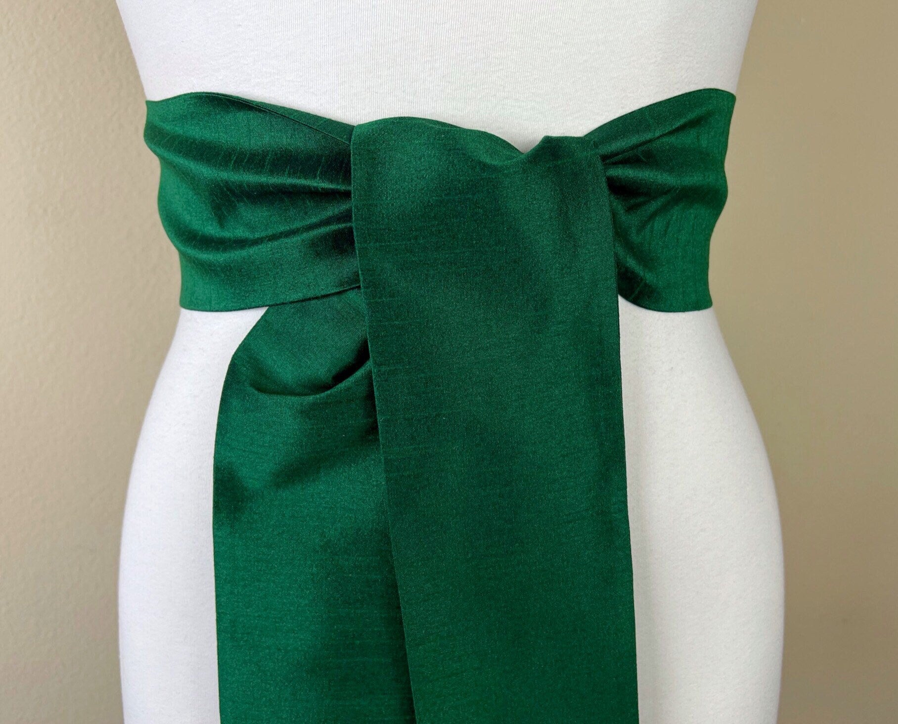 Wide Textured Alpine Green Sash Belt, Green Dupioni Sash, Dark Green Dress Sash, Dupioni Belt, Green Wedding & Bridesmaid Sash, Satin Swank