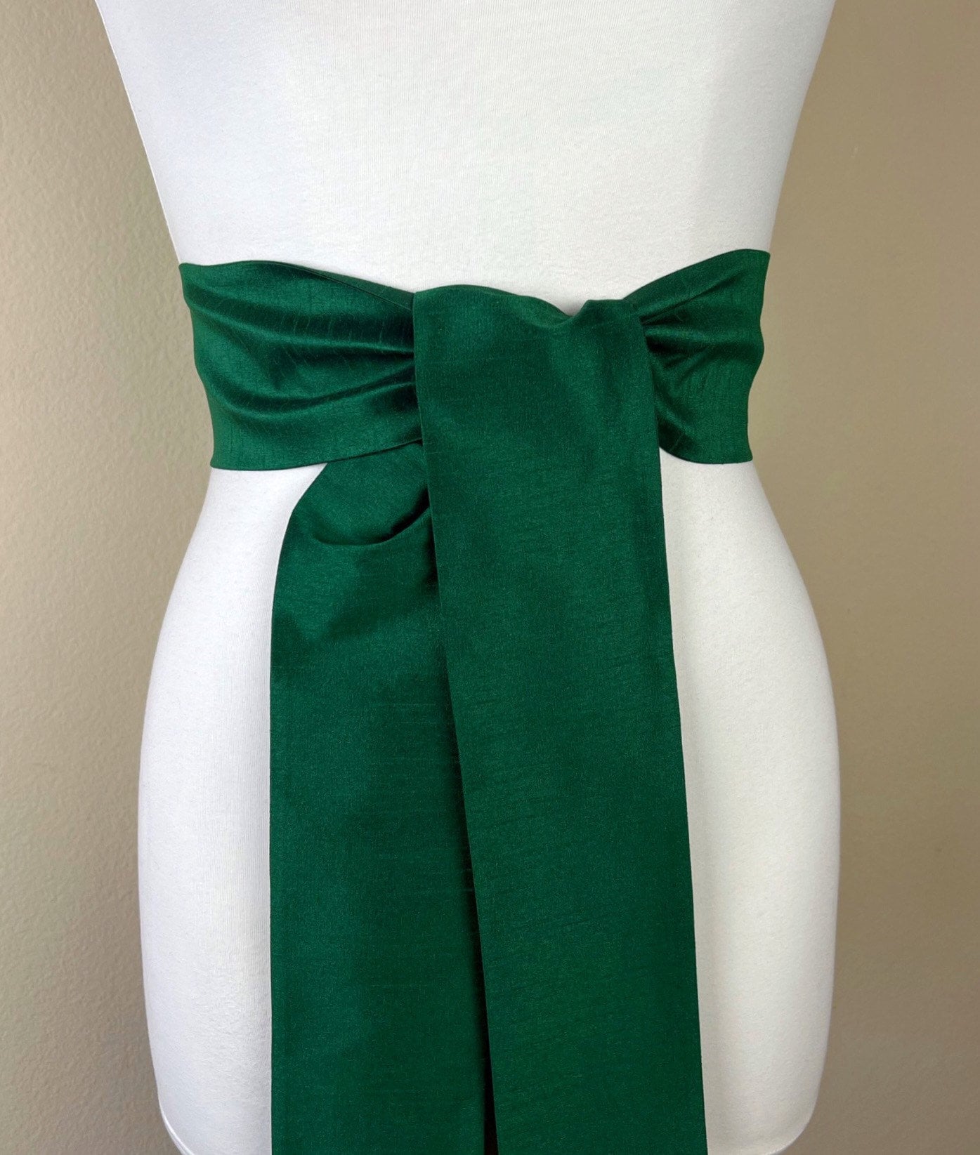 Wide Textured Alpine Green Sash Belt, Green Dupioni Sash, Dark Green Dress Sash, Dupioni Belt, Green Wedding & Bridesmaid Sash, Satin Swank