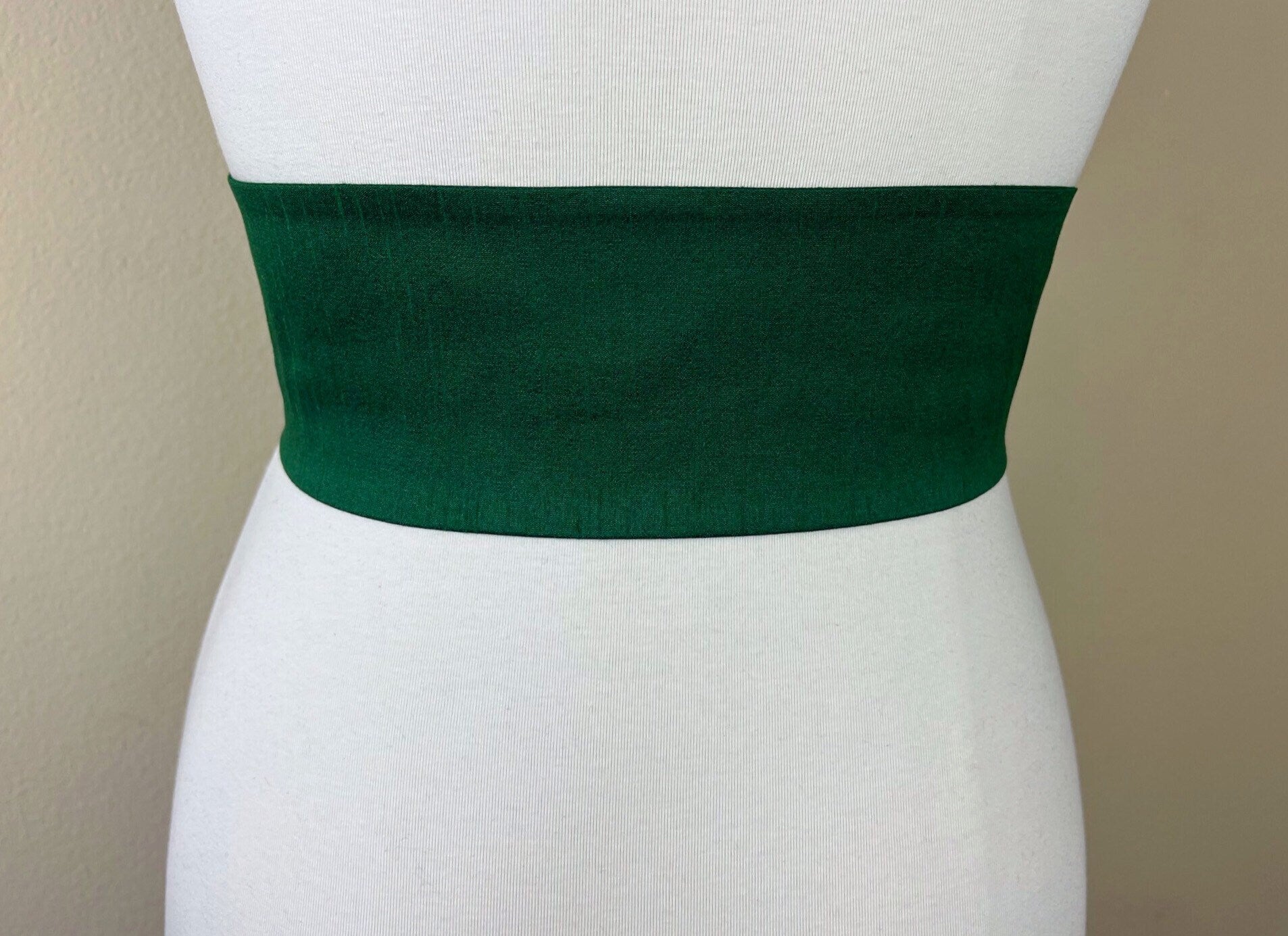Wide Textured Alpine Green Sash Belt, Green Dupioni Sash, Dark Green Dress Sash, Dupioni Belt, Green Wedding & Bridesmaid Sash, Satin Swank