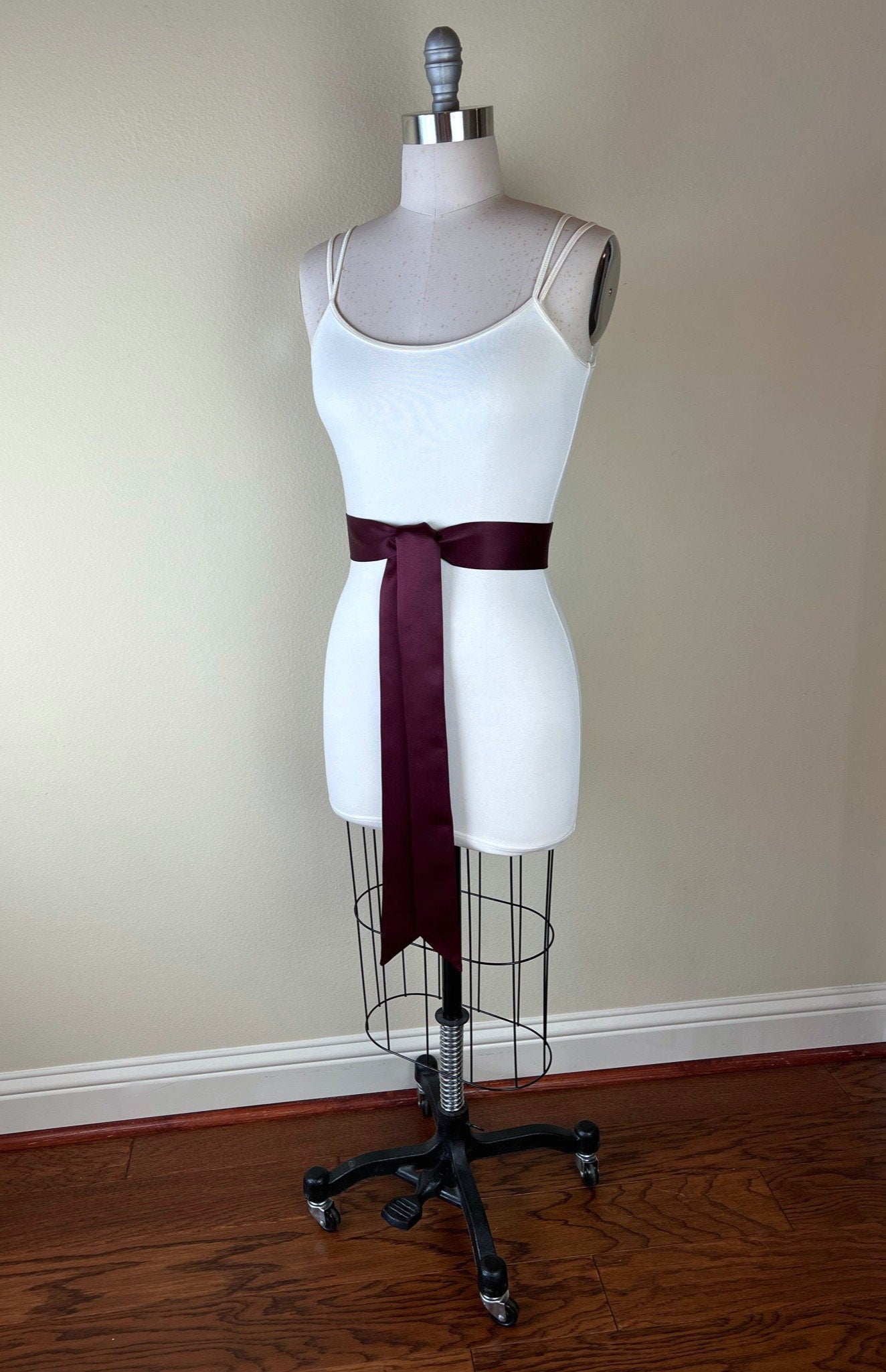 Narrow Maroon Matte Satin Sash Belt by Satin Swank Narrow Maroon Matte Satin Sash Belt by Satin Swank