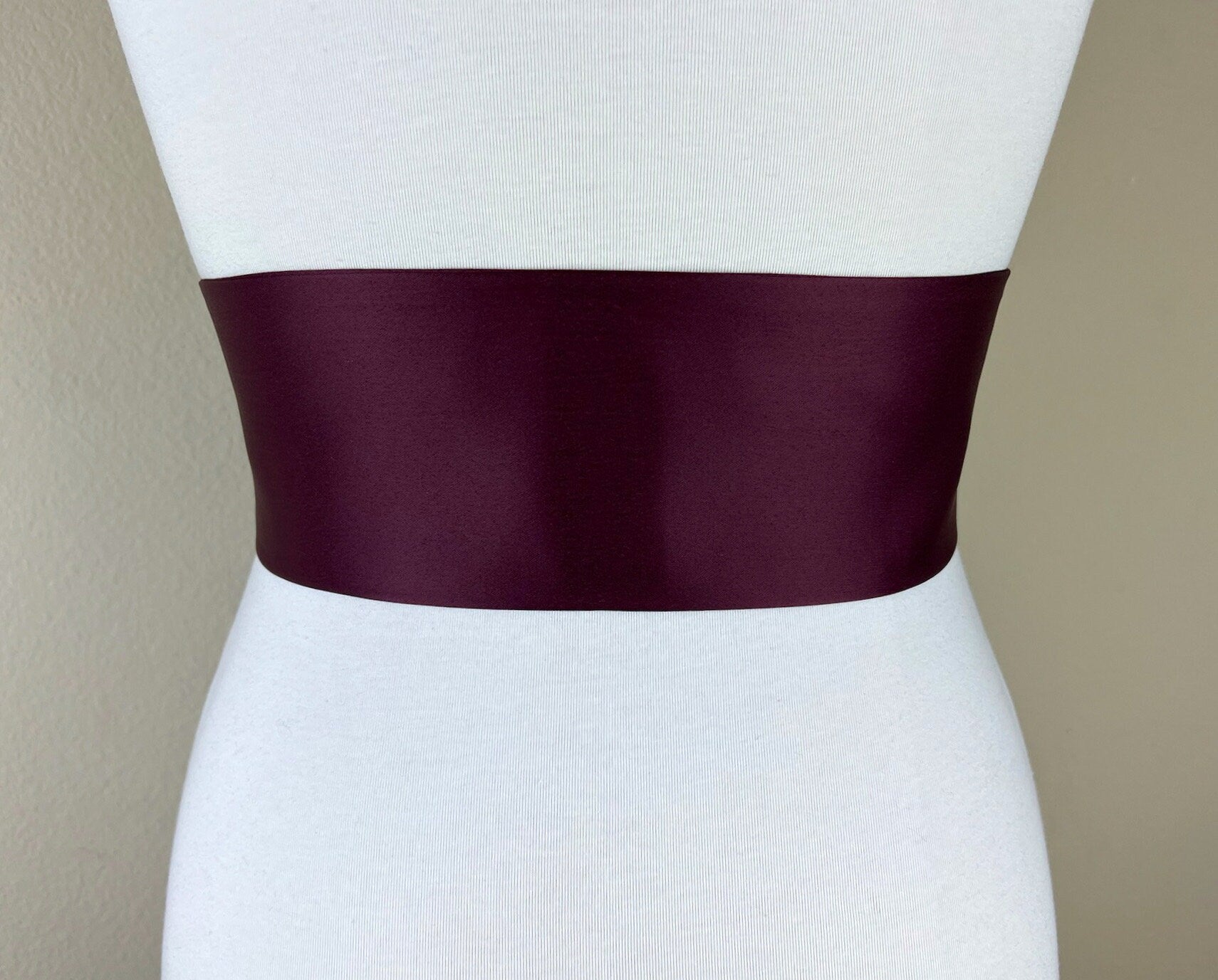 Wide Maroon Sash in Matte Satin, Maroon Sash Belt, Dark Burgundy Sash Belt, Matte Satin Sash, Dress Sash, Maroon Waist Sash, Satin Swank