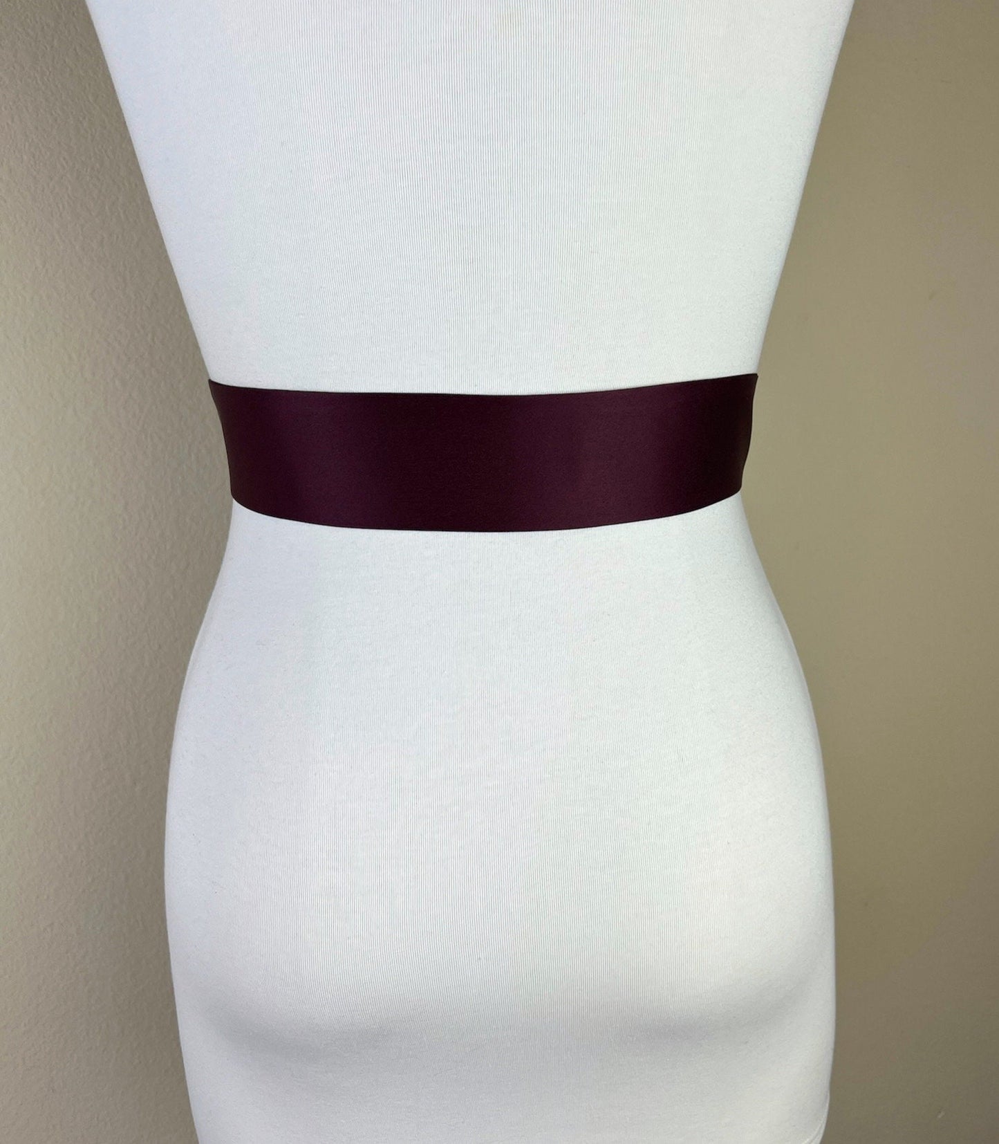 Narrow Maroon Matte Satin Sash Belt by Satin Swank Narrow Maroon Matte Satin Sash Belt by Satin Swank
