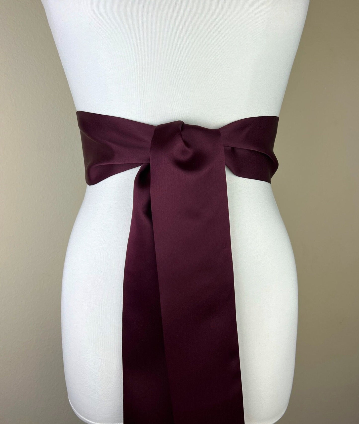Wide Maroon Sash in Matte Satin, Maroon Sash Belt, Dark Burgundy Sash Belt, Matte Satin Sash, Dress Sash, Maroon Waist Sash, Satin Swank