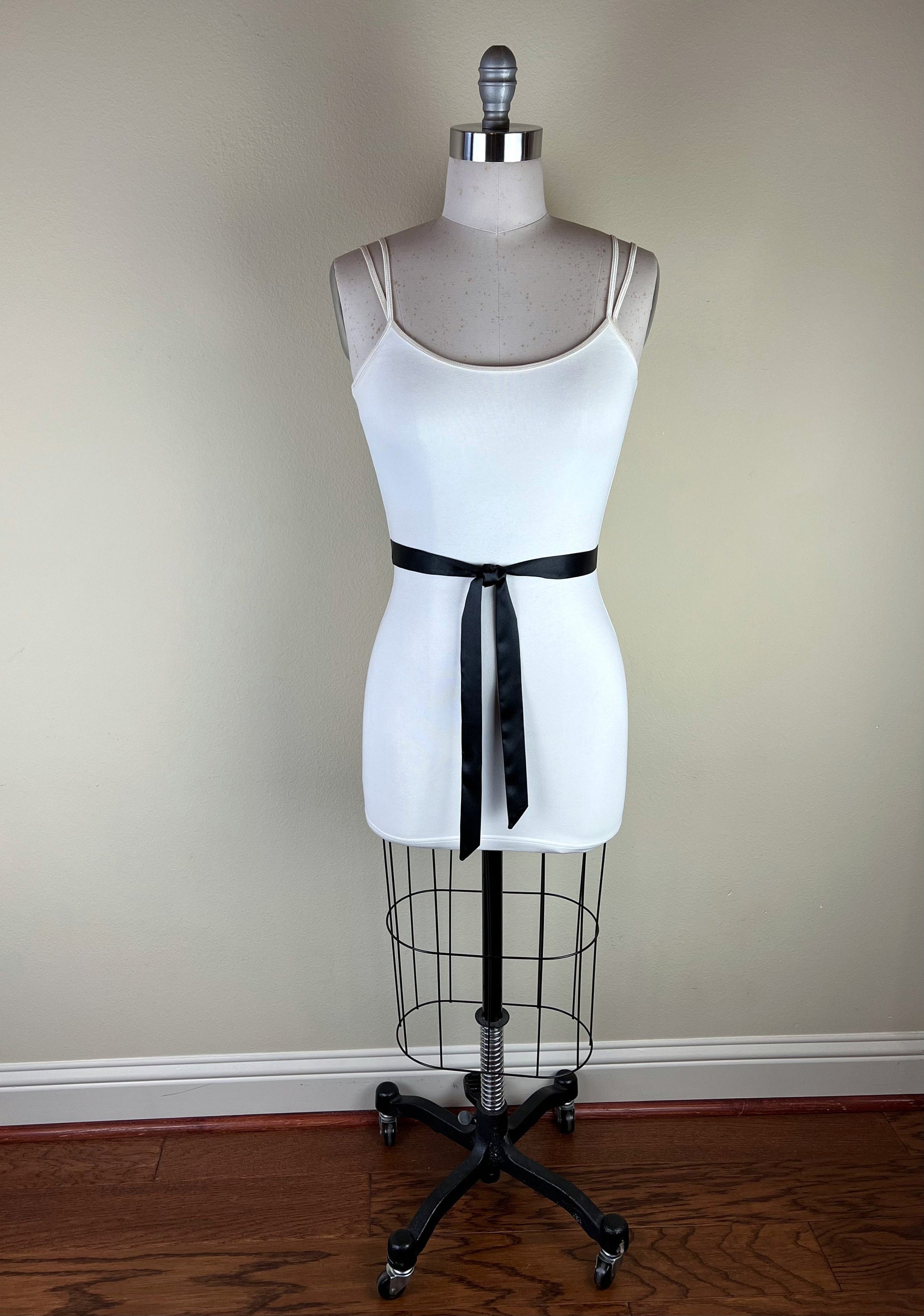 Extra Narrow Black Satin Sash Belt by Satin Swank® Extra Narrow Black Satin Sash Belt by Satin Swank®
