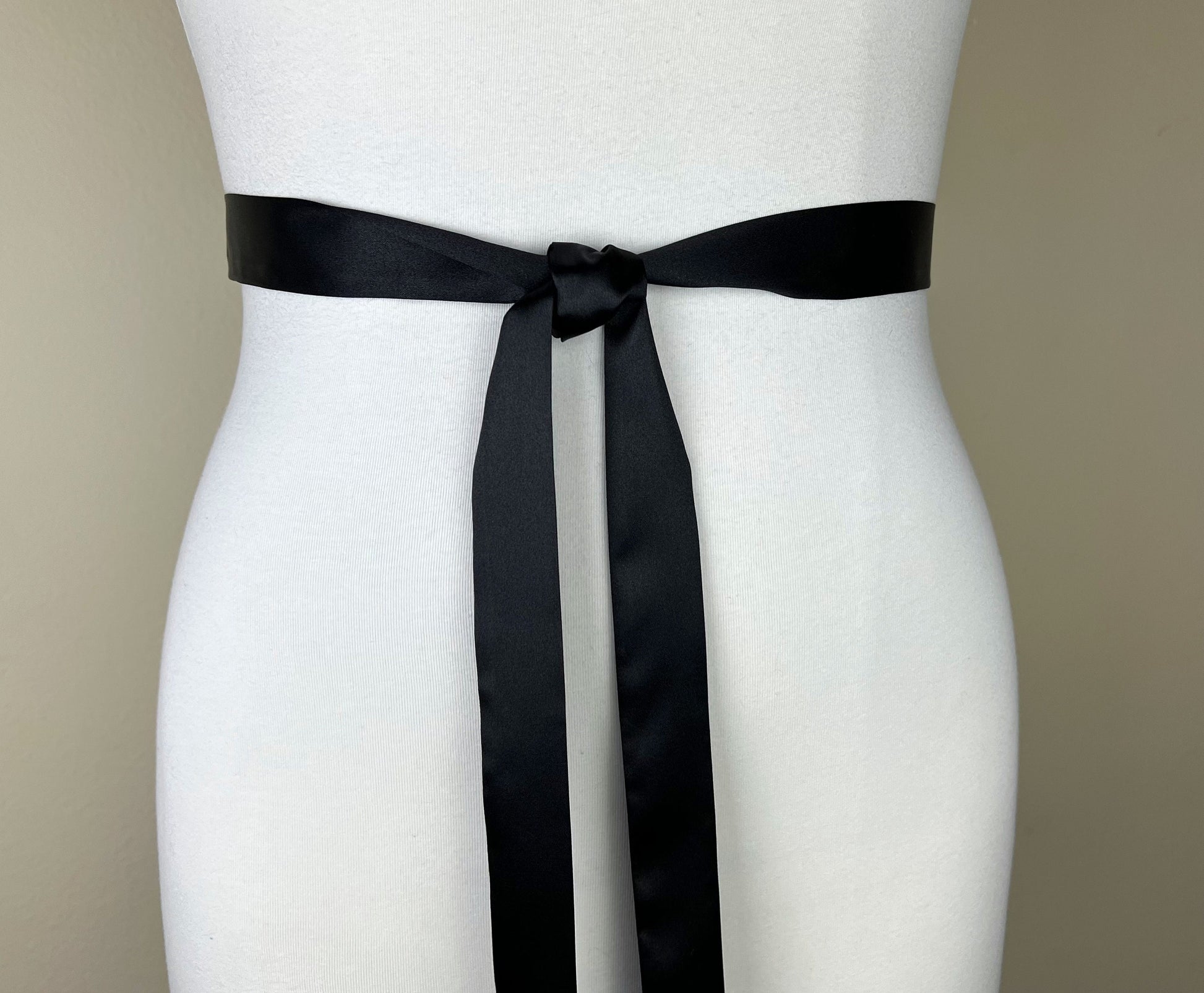 Extra Narrow Black Satin Sash Belt by Satin Swank® Extra Narrow Black Satin Sash Belt by Satin Swank®