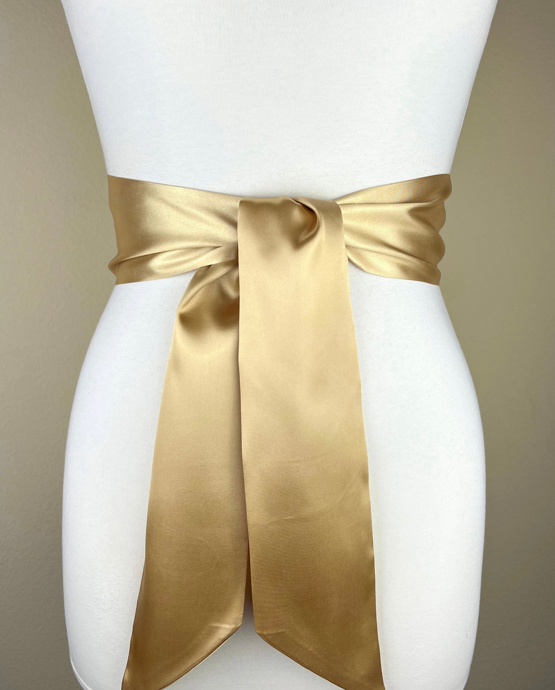 gold wedding dress belt Gold Crystal Bridal Belt on Champagne Satin Ribbon